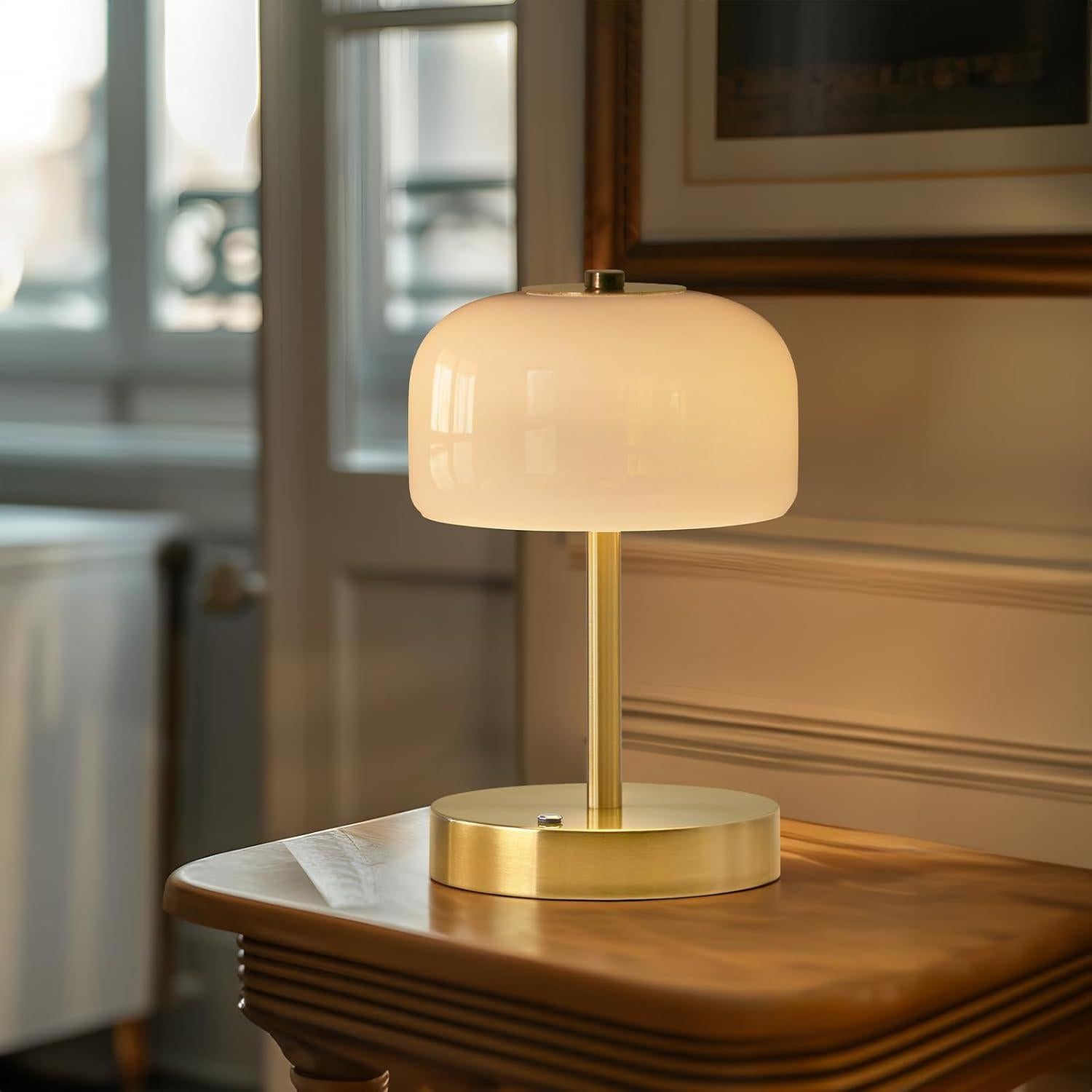 Lámpara de Mesa Inalámbrica PORTRES LED Táctil Oro 3 Niveles