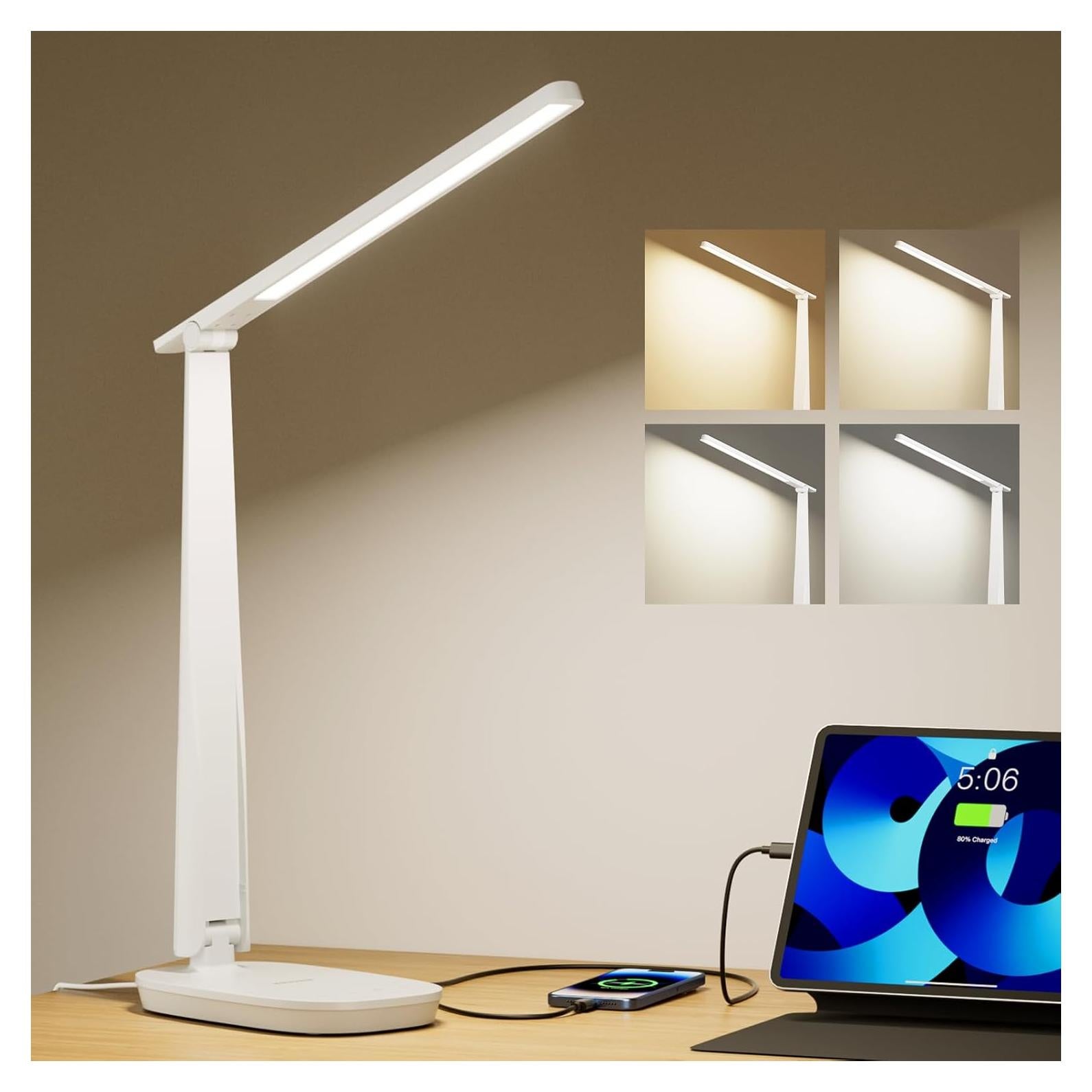 Lámpara de Escritorio LED Honeywell con Carga USB y 4 Modos