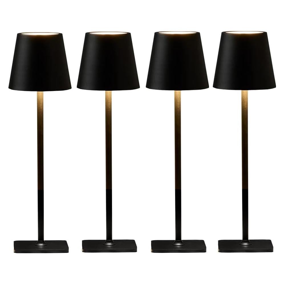 Paquete de 4 Lámparas de Mesa LED Inalámbricas LamparaDecor