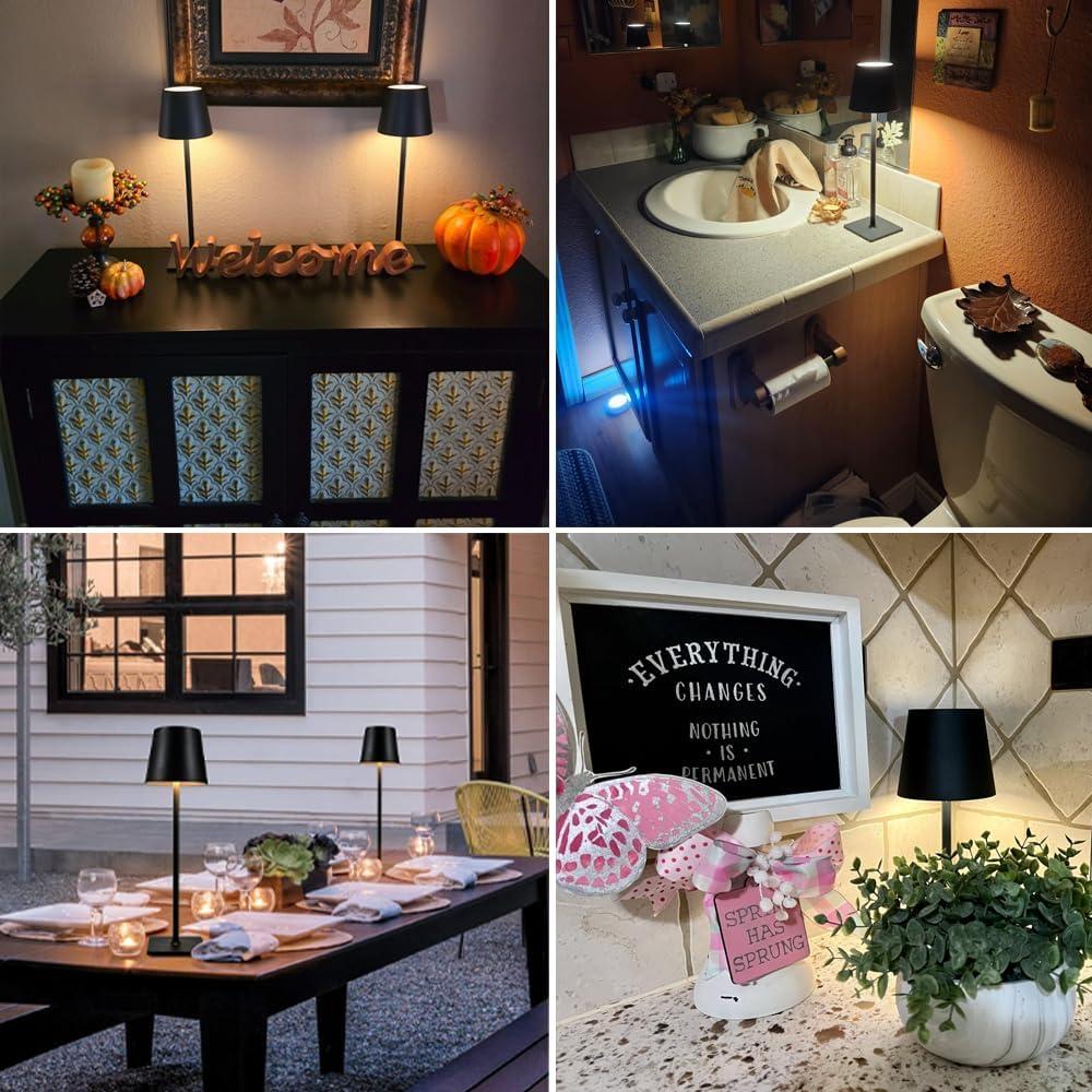 Paquete de 4 Lámparas de Mesa LED Inalámbricas LamparaDecor