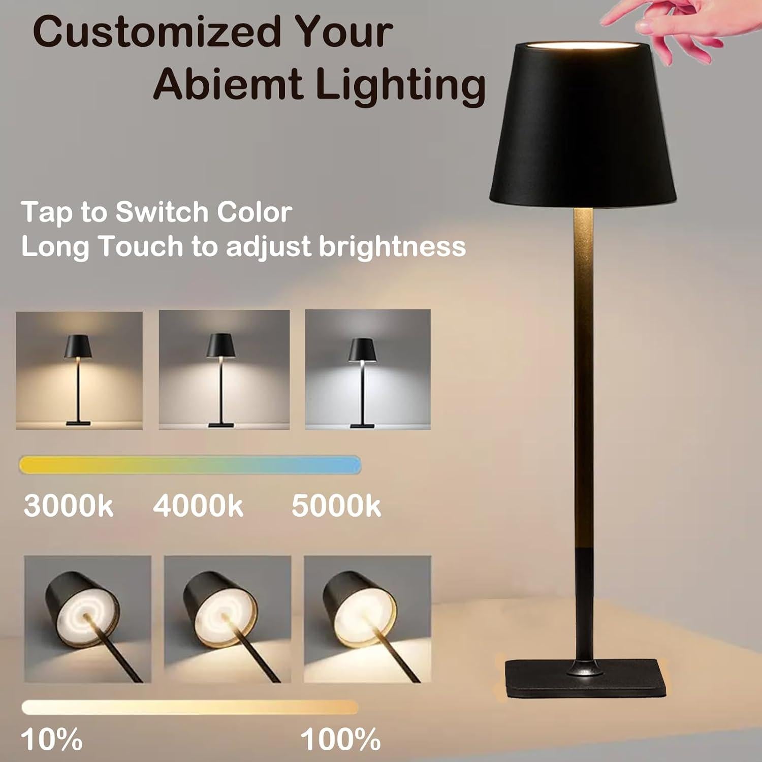 Paquete de 4 Lámparas de Mesa LED Inalámbricas LamparaDecor