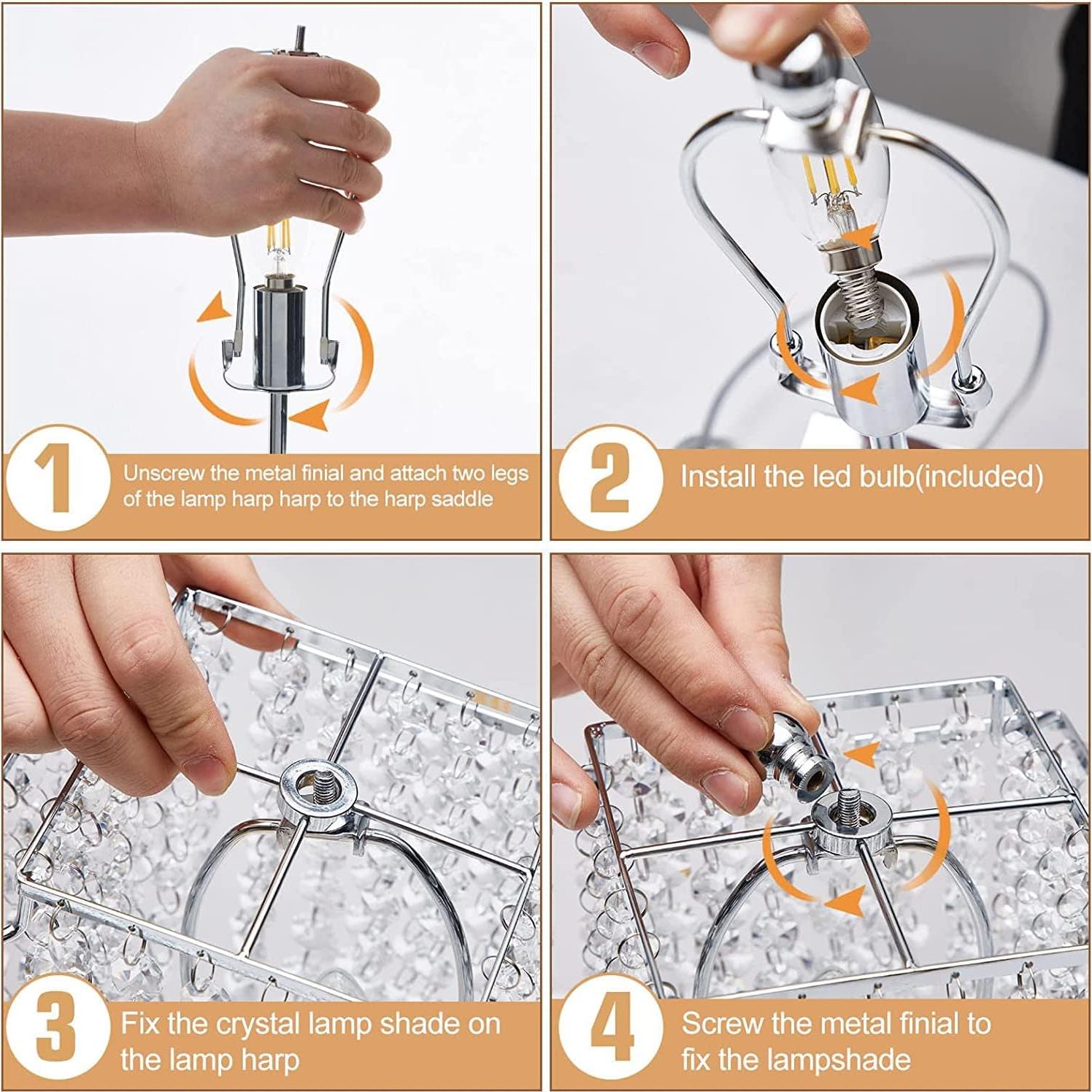 Lámpara de Mesa Táctil Luvkczc Plateada con USB 6W LED