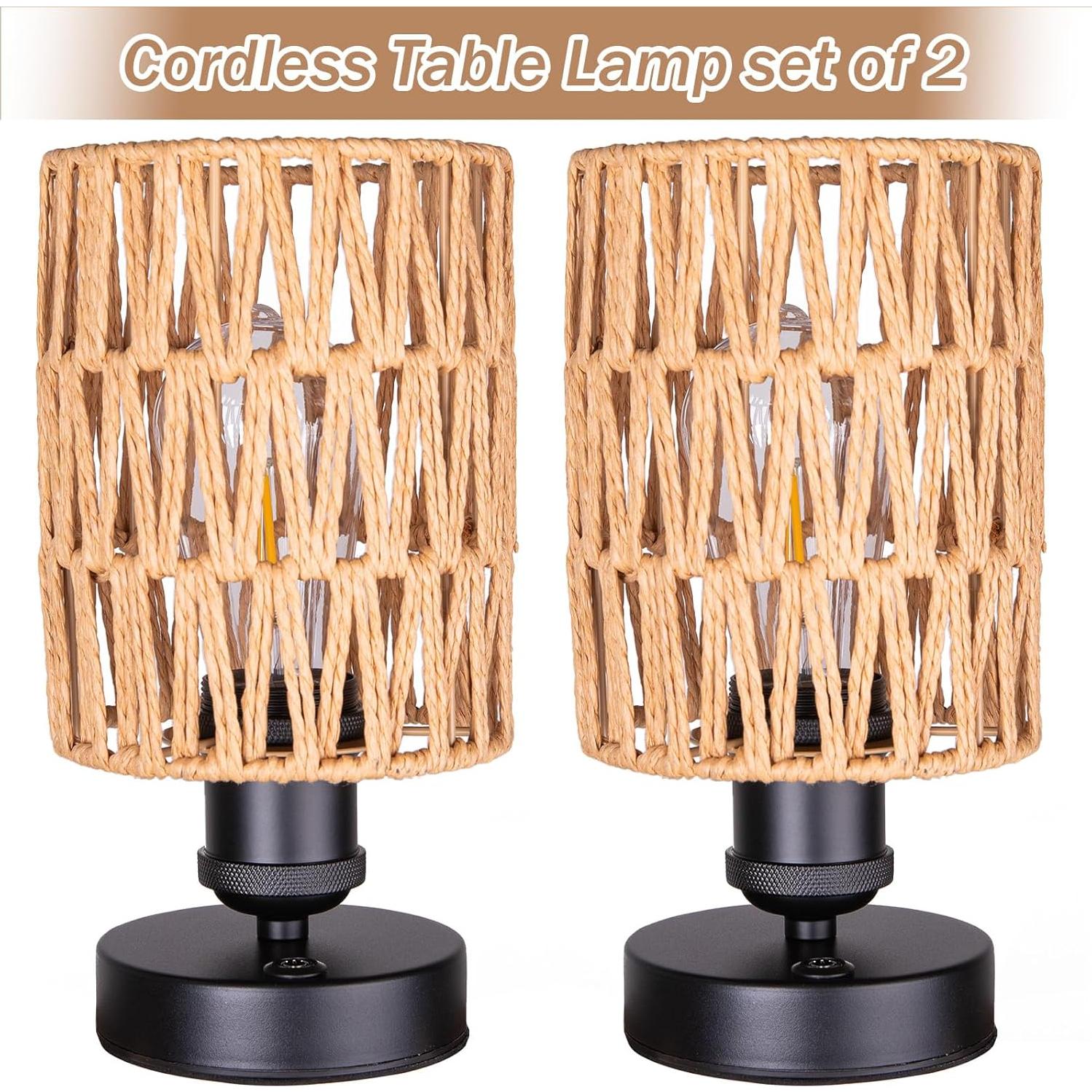 Lámparas de Mesa Exteriores Recargables ALL FORTUNE Beige - Juego de 2