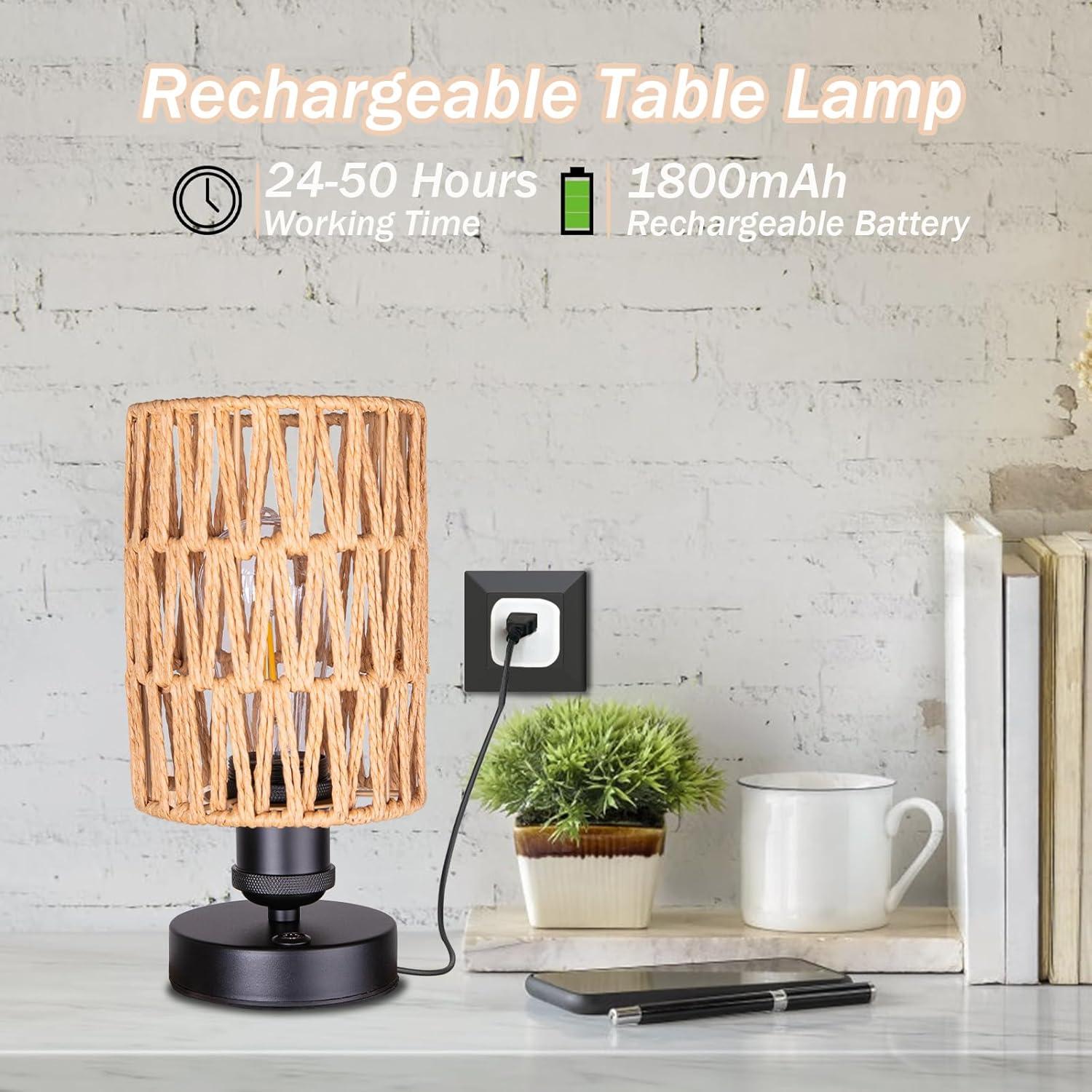 Lámparas de Mesa Exteriores Recargables ALL FORTUNE Beige - Juego de 2