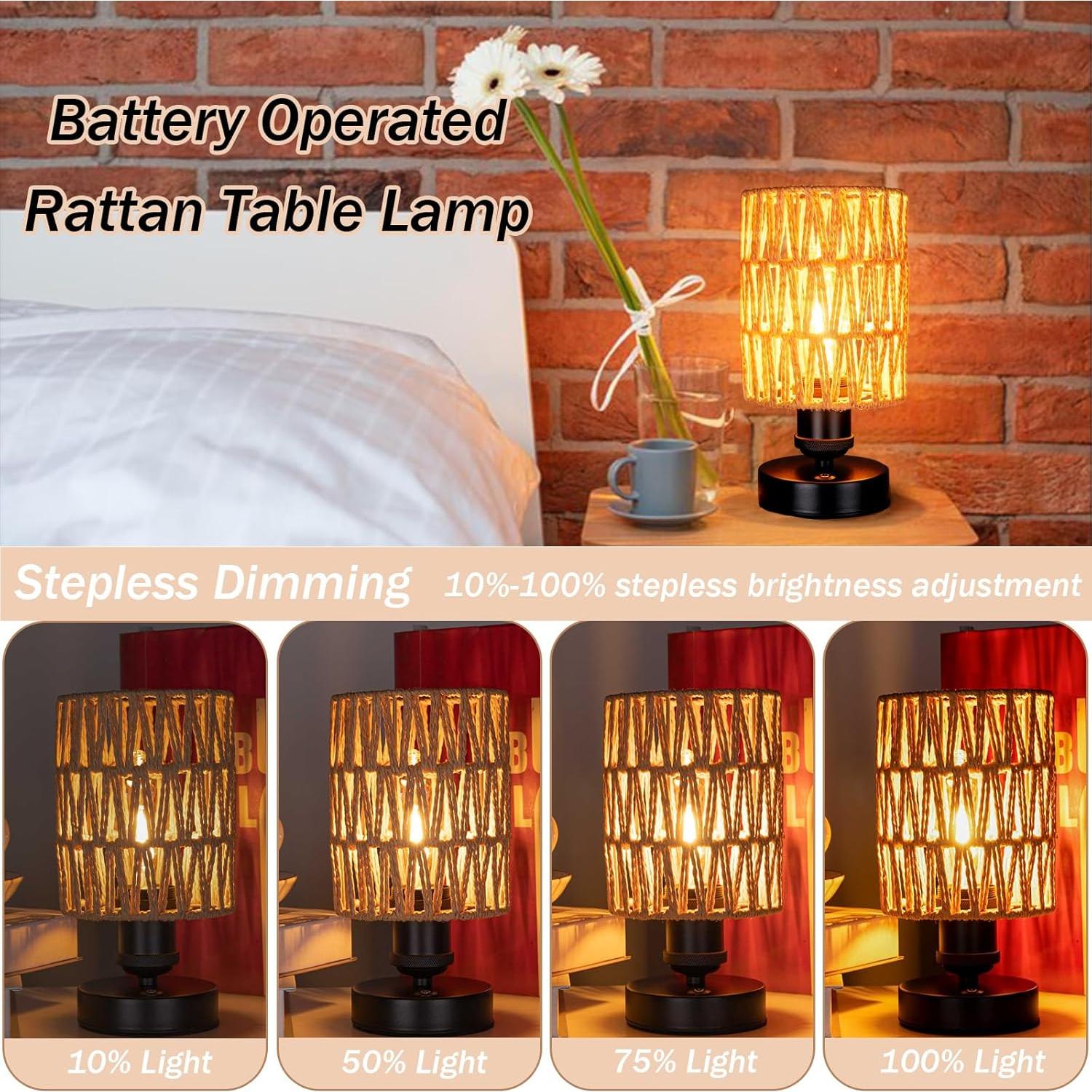 Lámparas de Mesa Exteriores Recargables ALL FORTUNE Beige - Juego de 2