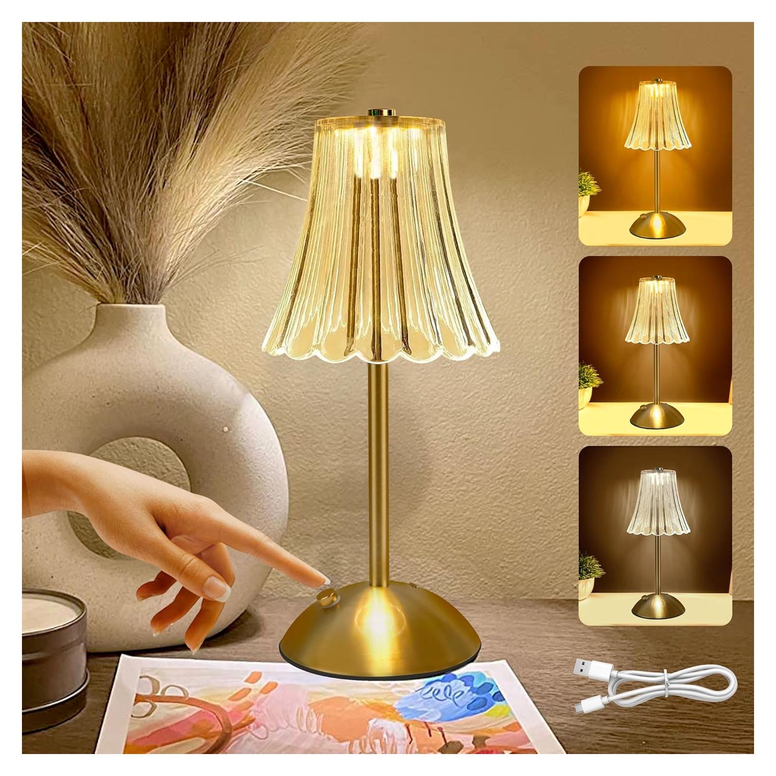 Lámpara de Mesa Inalámbrica HULKNPE 2600mAh Táctil Dimmable