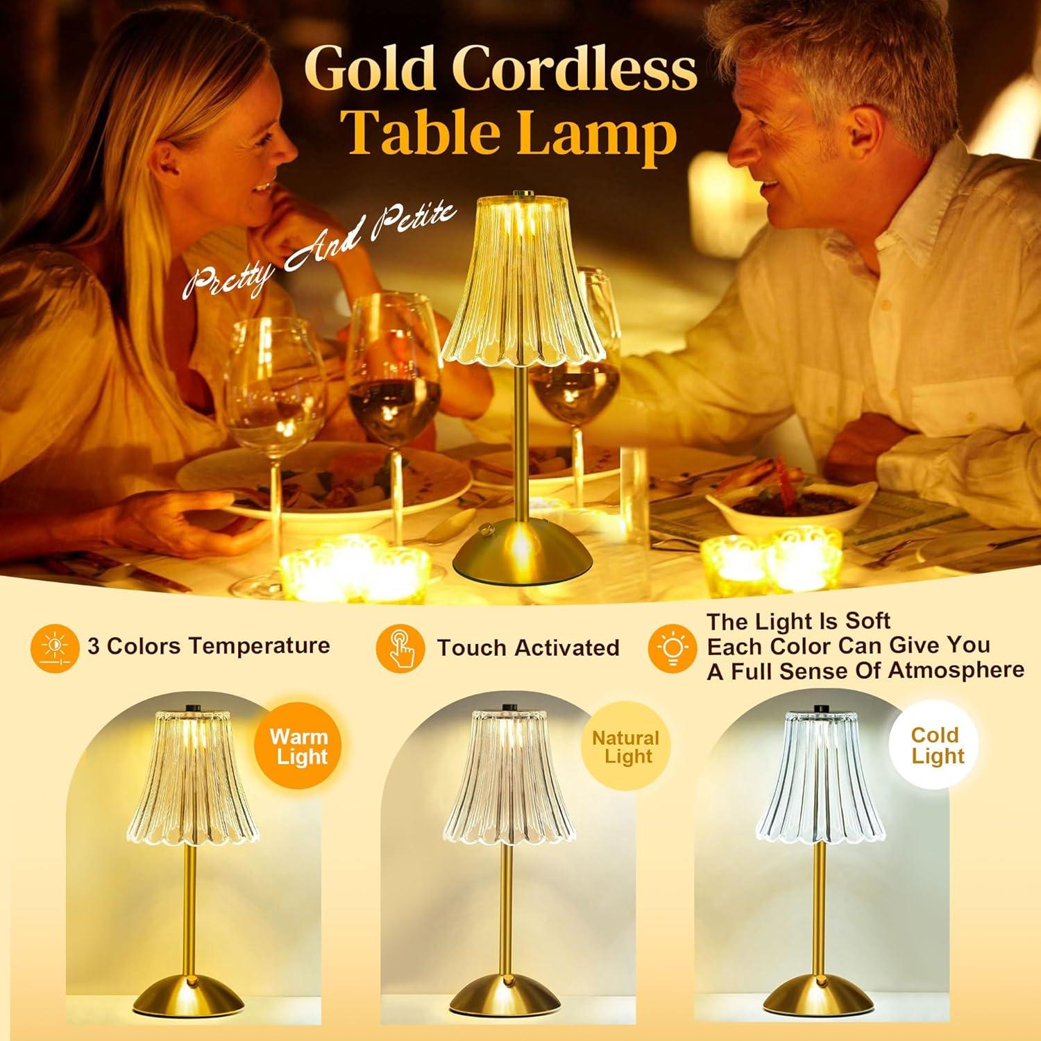 Lámpara de Mesa Inalámbrica HULKNPE 2600mAh Táctil Dimmable