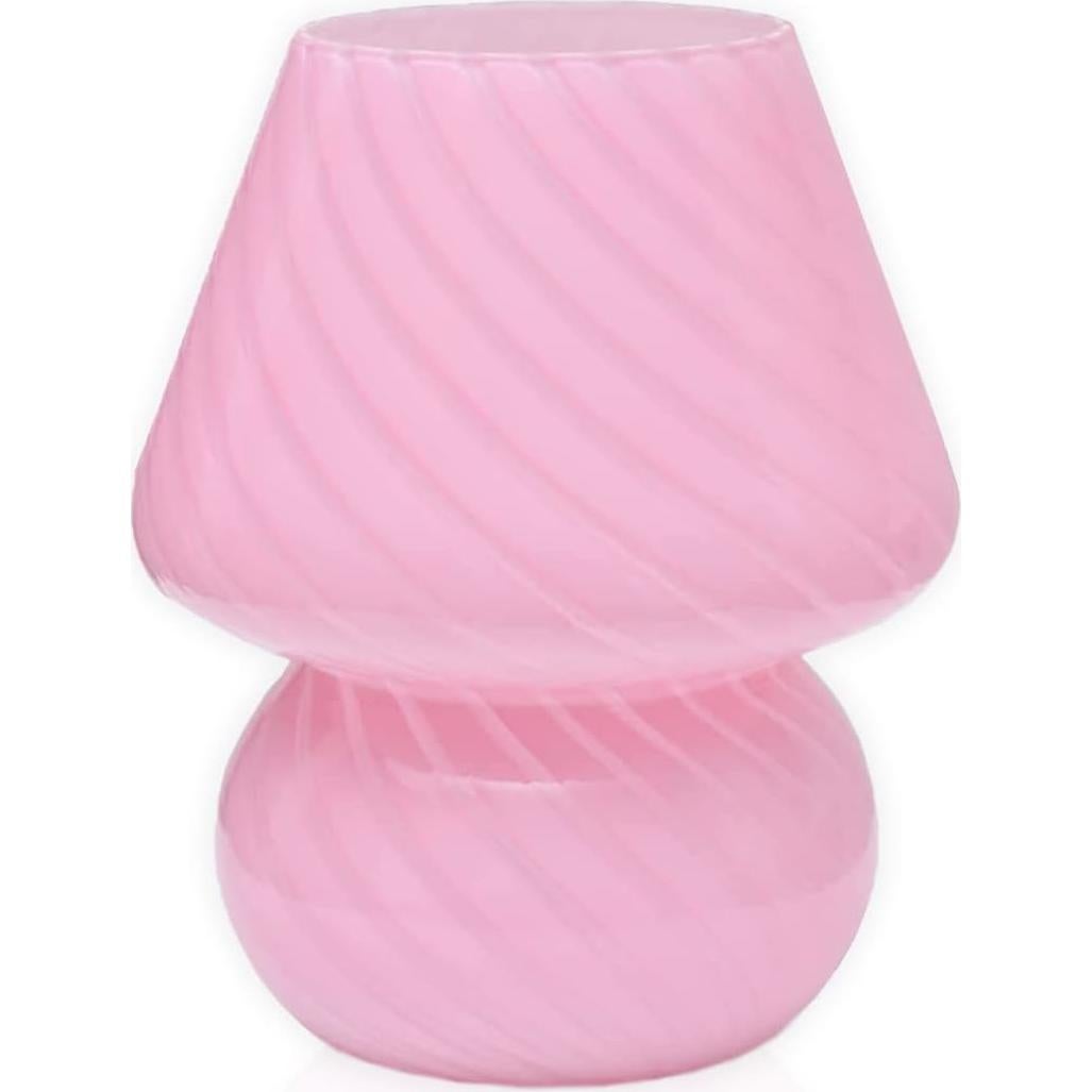 Lámpara de Hongo Rosa BSOD, Vidrio Murano, 17.78 cm