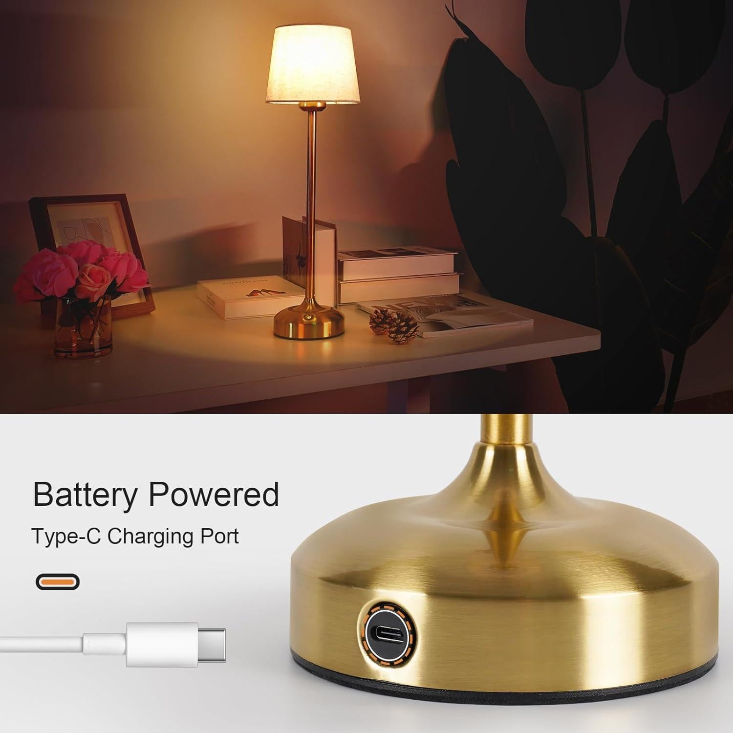 Lámpara de Mesa Inalámbrica YAYZA! Oro Alto 7500mAh LED Táctil