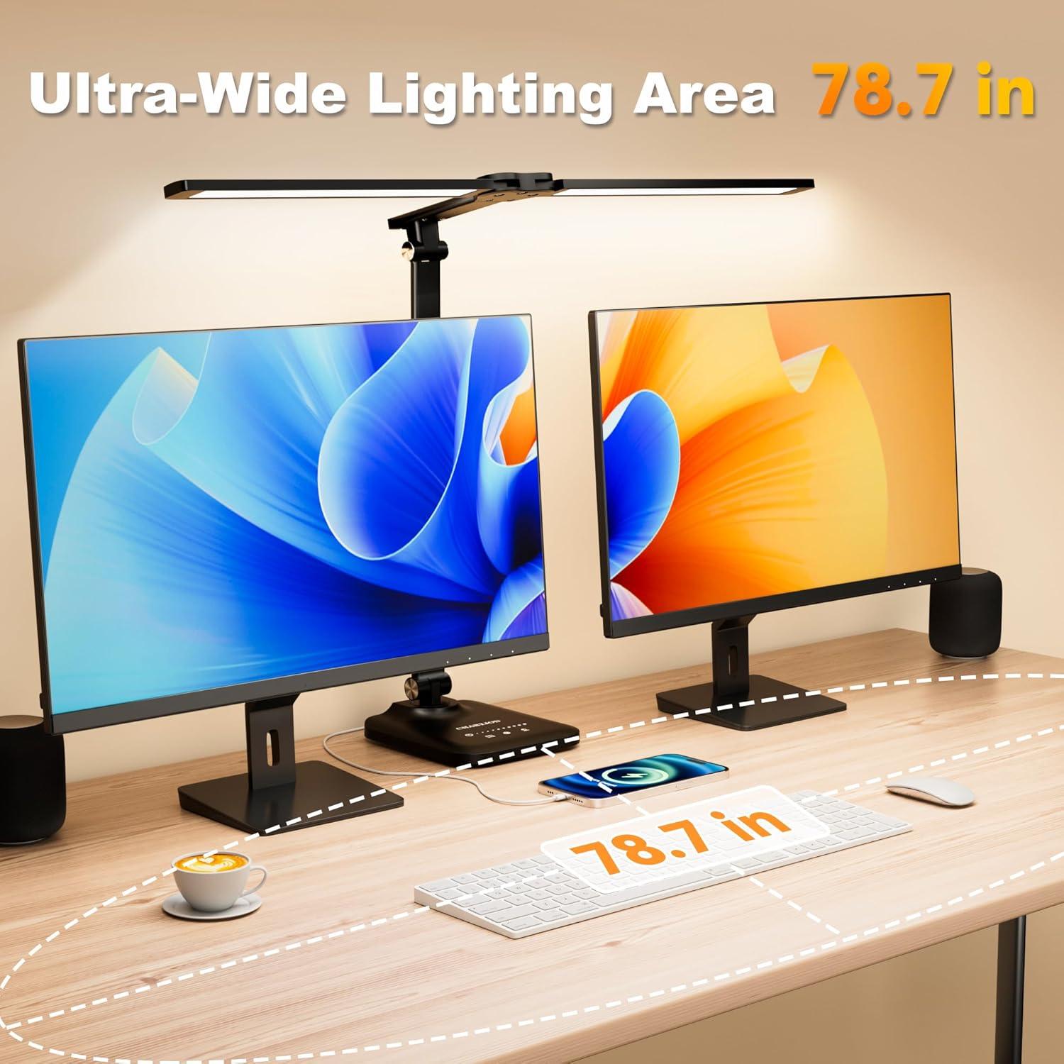 Lámpara de Escritorio LED Ajustable CHARYJOD con USB 58cm