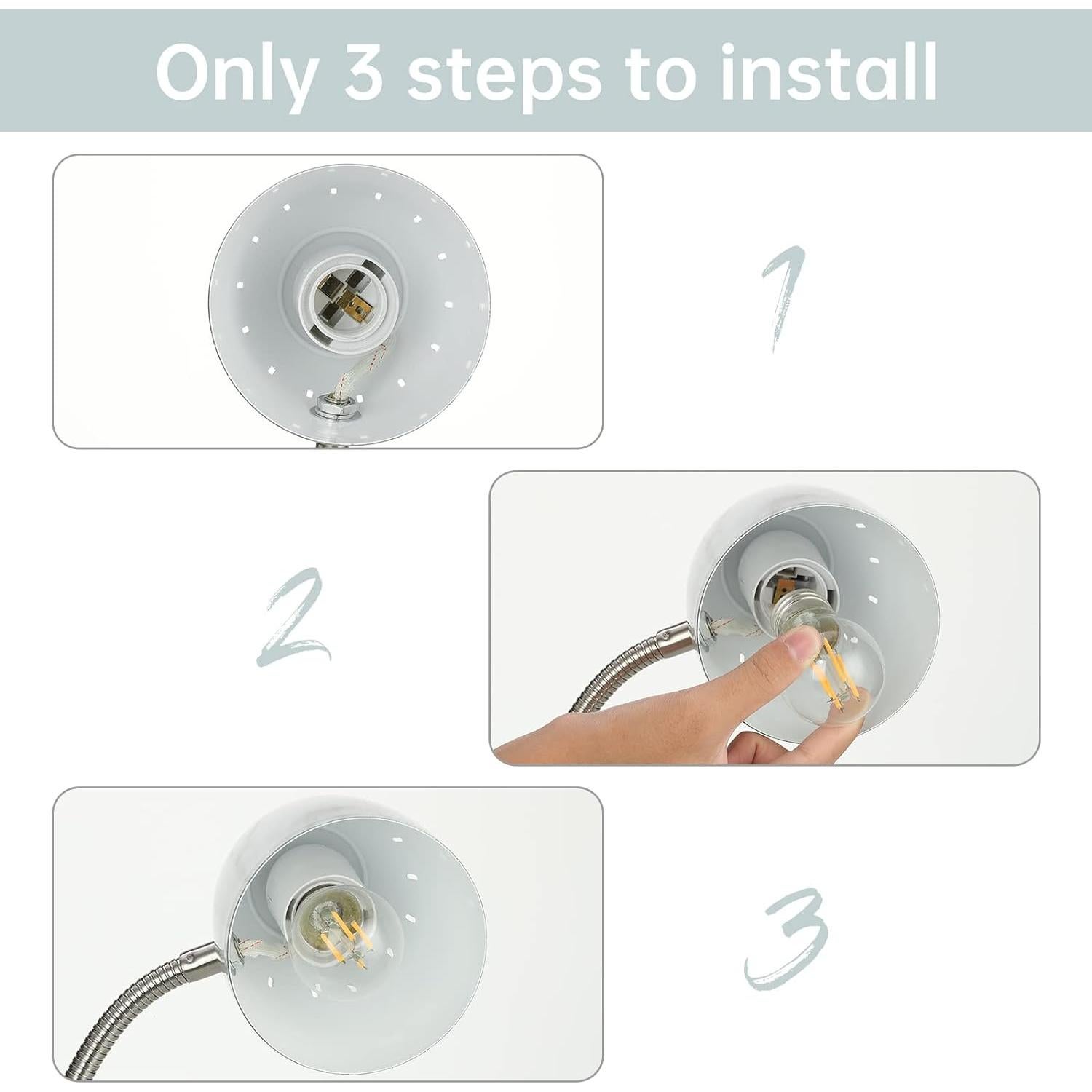 Lámpara de Escritorio CONCA Rosa E26 LED Flexible 45 cm