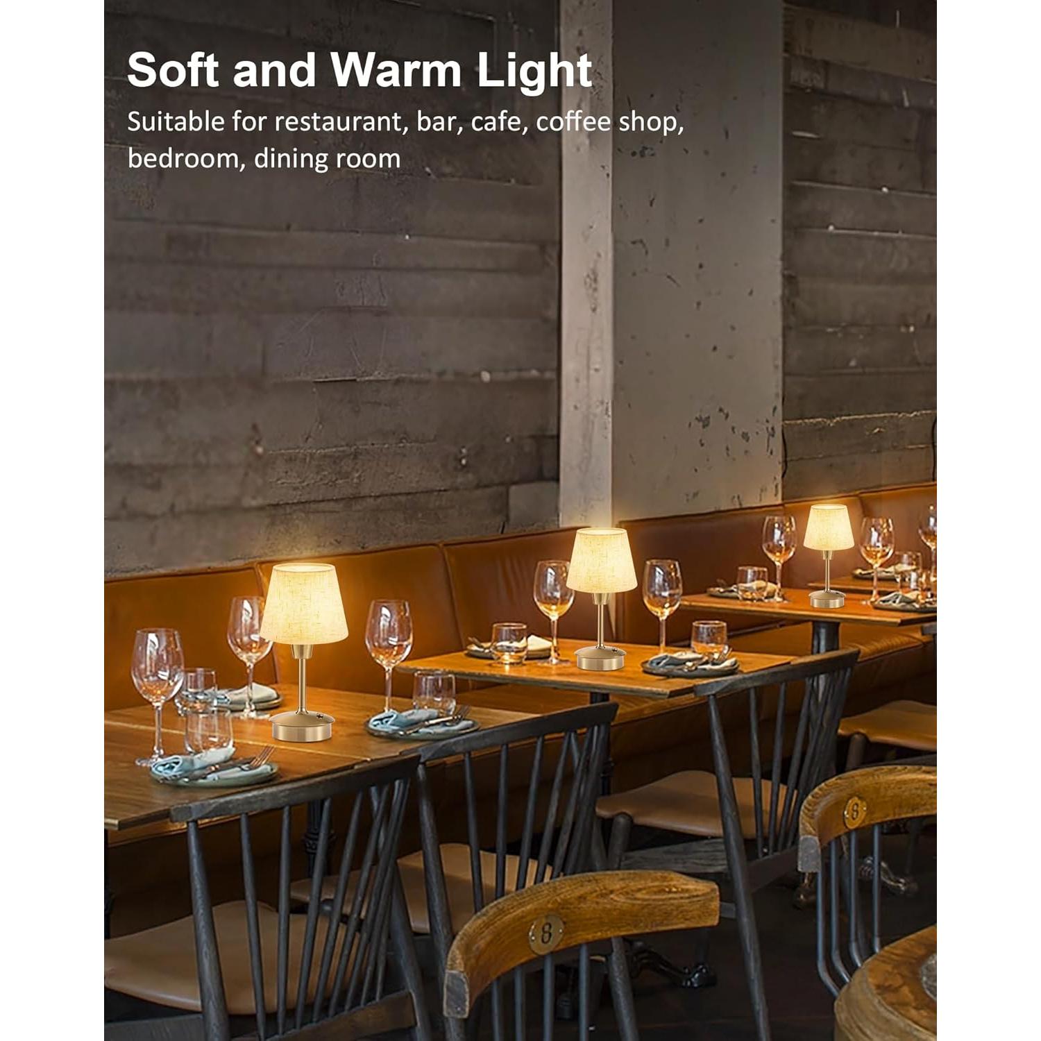 Paquete de 2 Lámparas de Mesa Inalámbricas 5200mAh Regulables