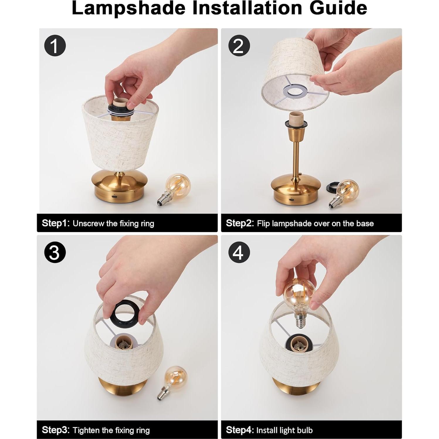 Paquete de 2 Lámparas de Mesa Inalámbricas 5200mAh Regulables