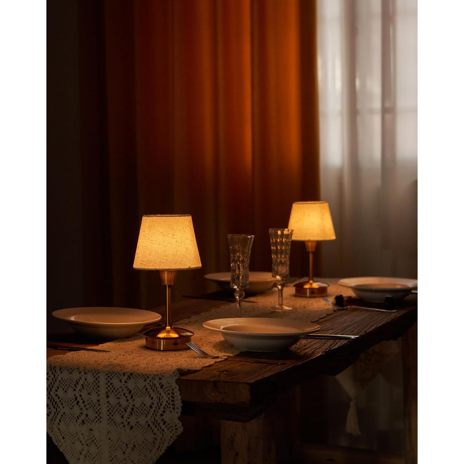 Paquete de 2 Lámparas de Mesa Inalámbricas 5200mAh Regulables