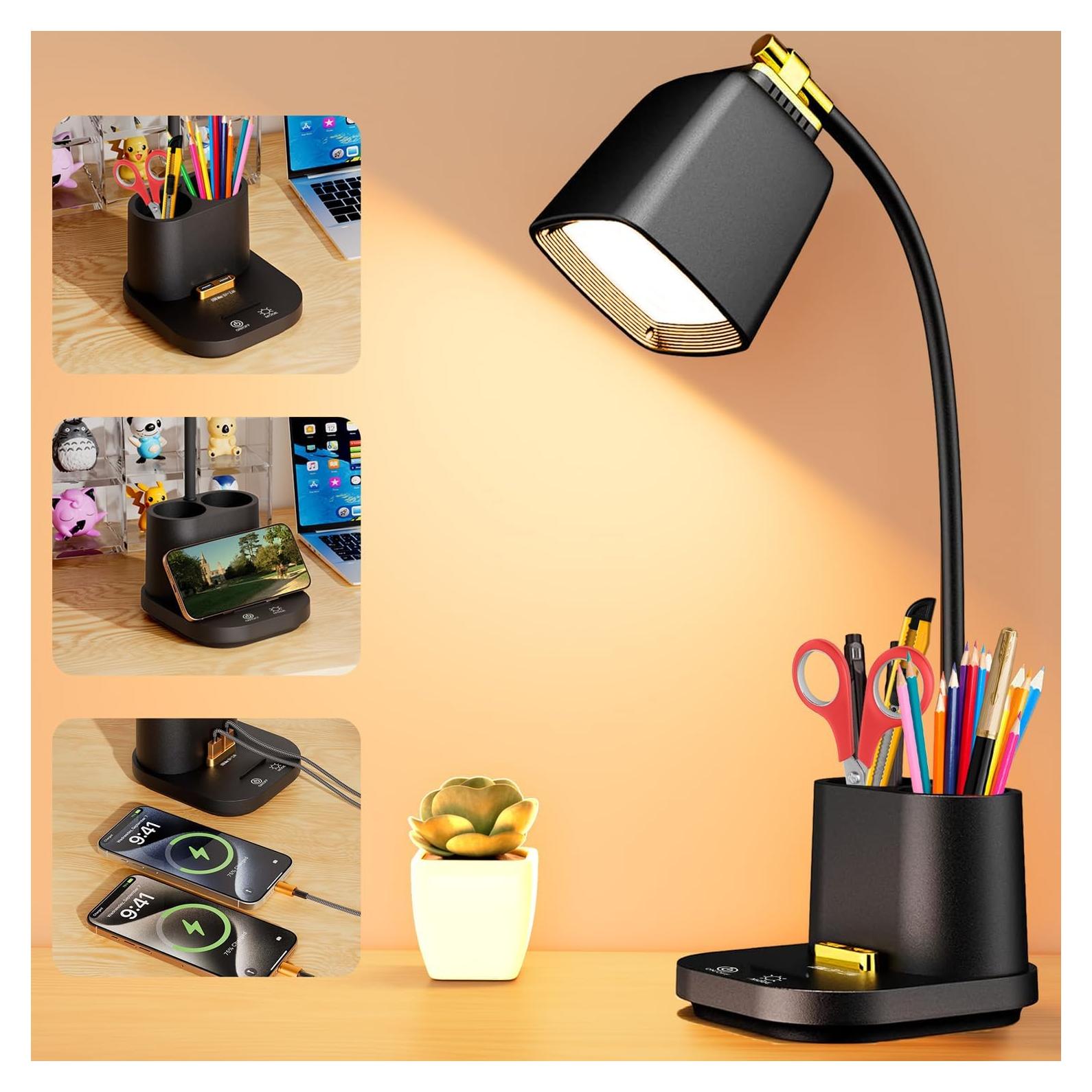 Lámpara de Escritorio LED Hifireelf T23 con 2 Puertos USB