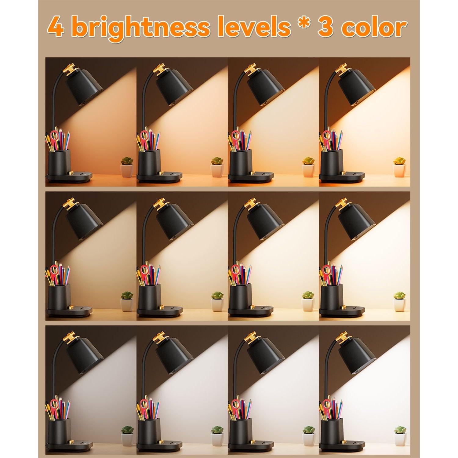 Lámpara de Escritorio LED Hifireelf T23 con 2 Puertos USB