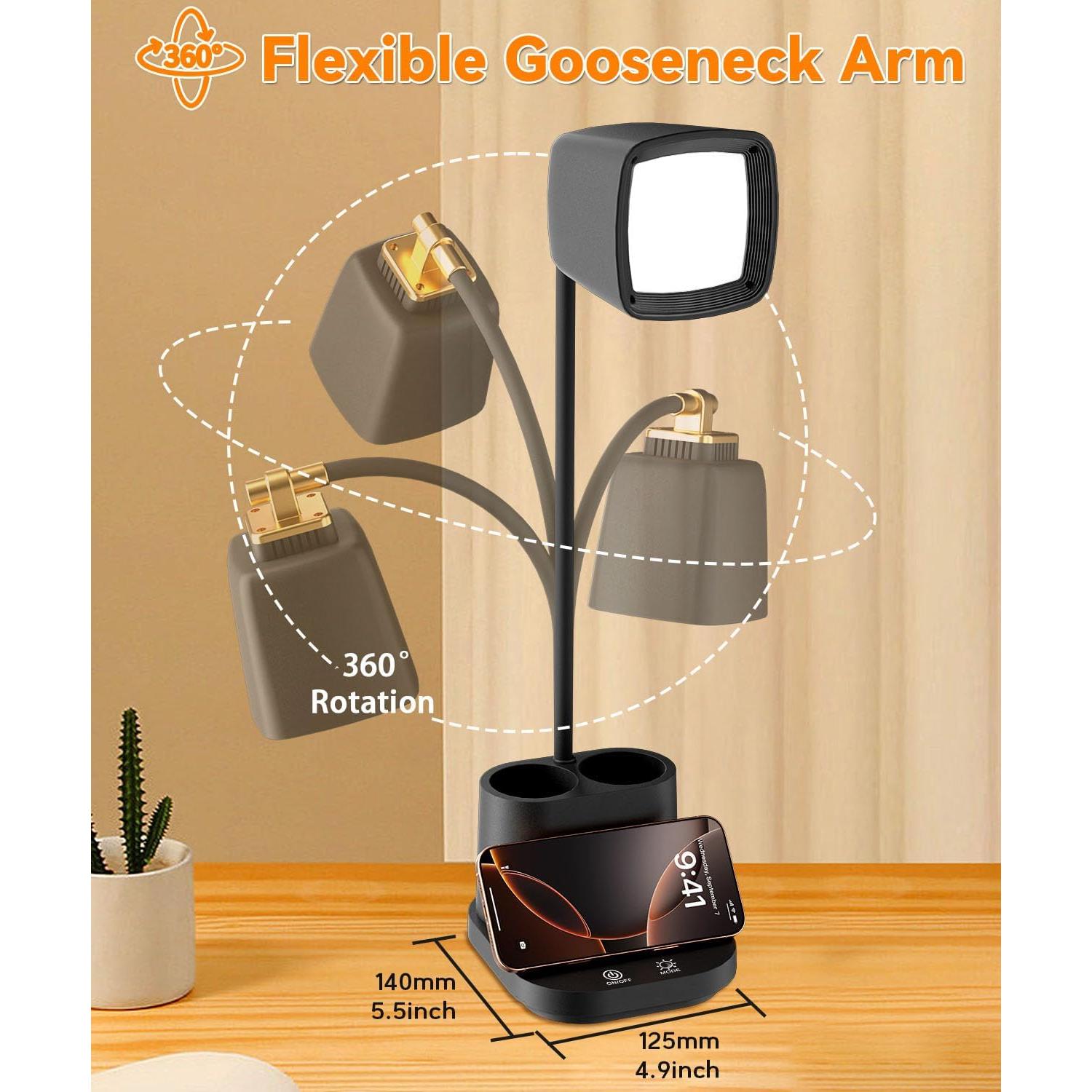 Lámpara de Escritorio LED Hifireelf T23 con 2 Puertos USB