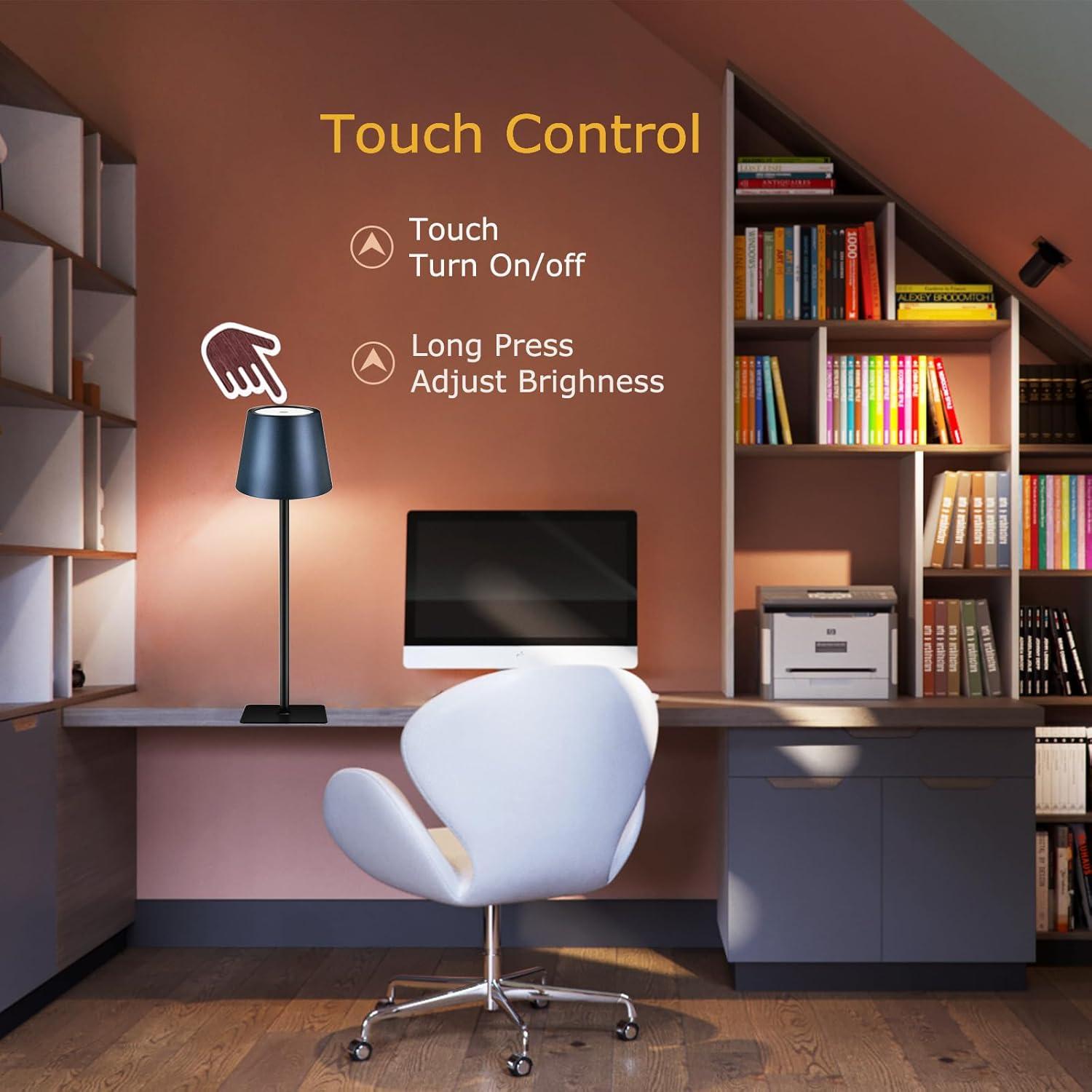 Lámpara de Mesa LED Inalámbrica LAYSHINEEN 5000mAh Regulable