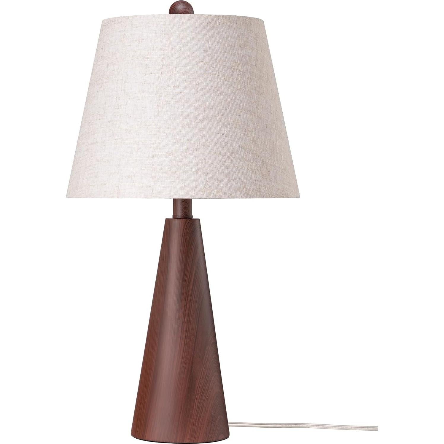 Lámpara de Mesa Boho EDISHINE 55 cm, Base de Metal y Lino Beige