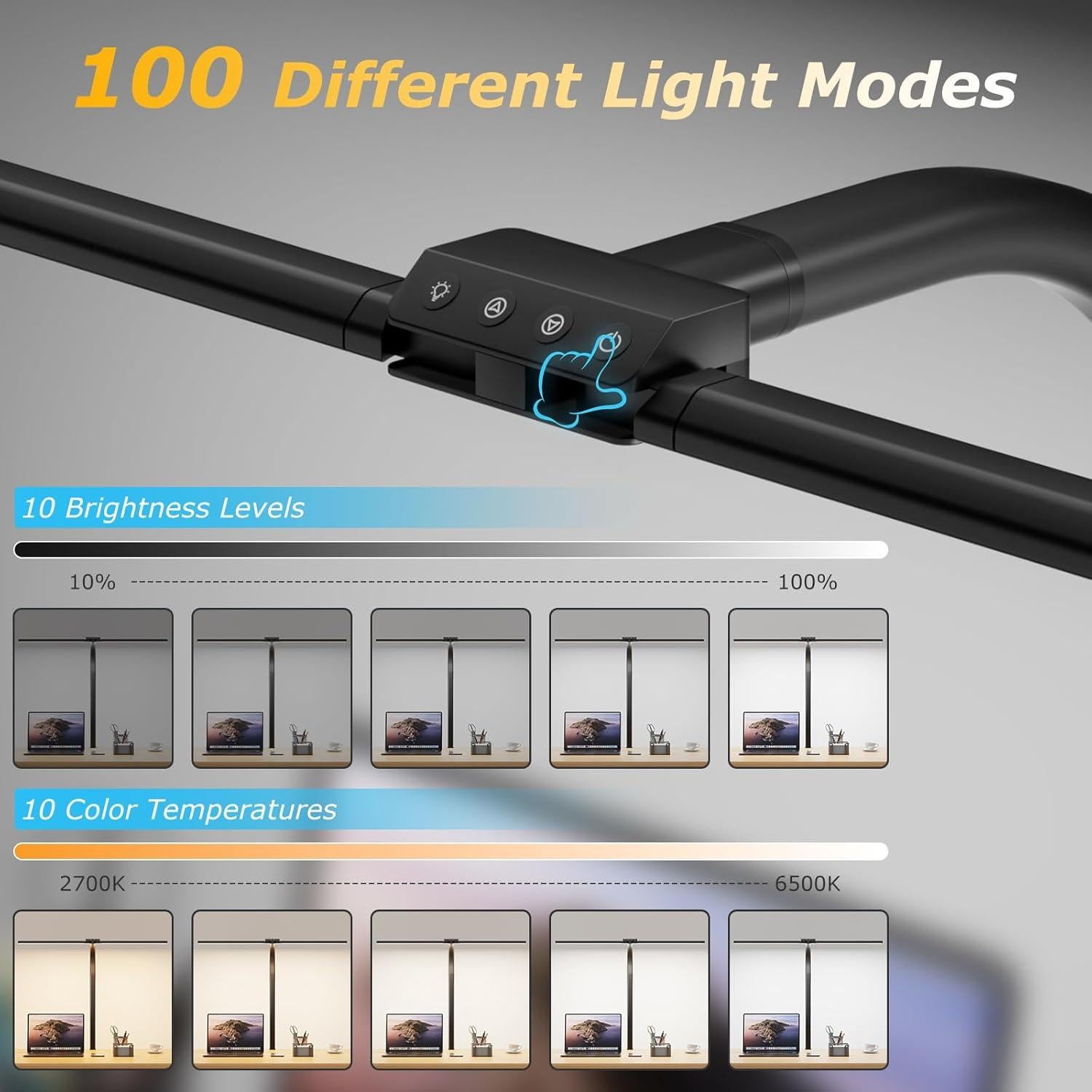 Lámpara de escritorio LED Tnight 24W con clamp regulable