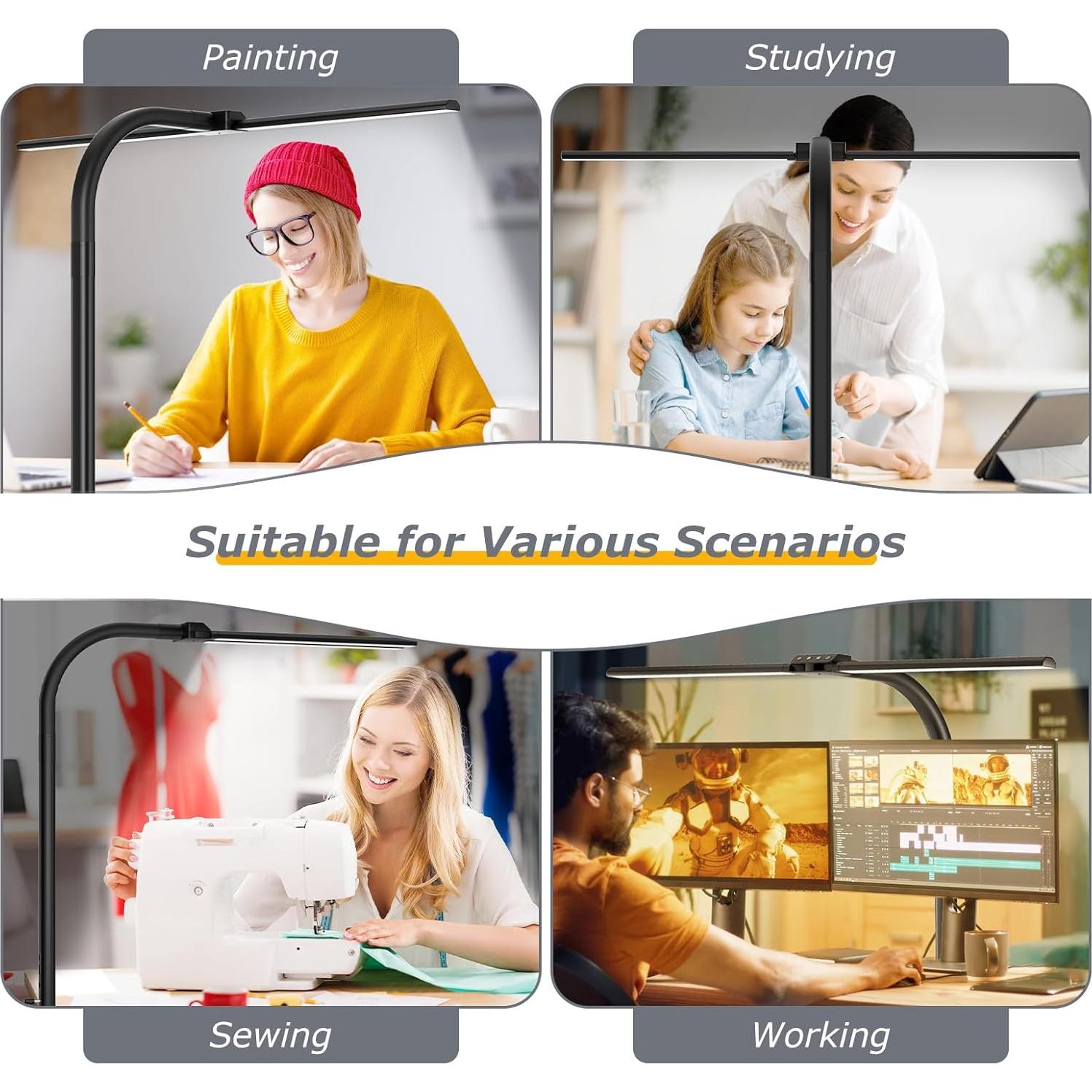 Lámpara de escritorio LED Tnight 24W con clamp regulable