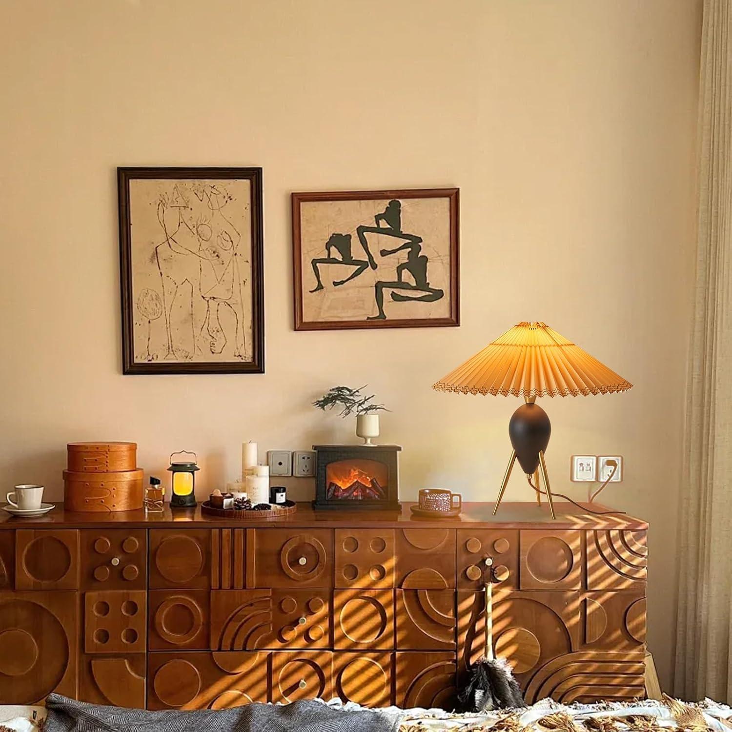 Lámpara de mesa Fetason negra 40.64 cm estilo moderno