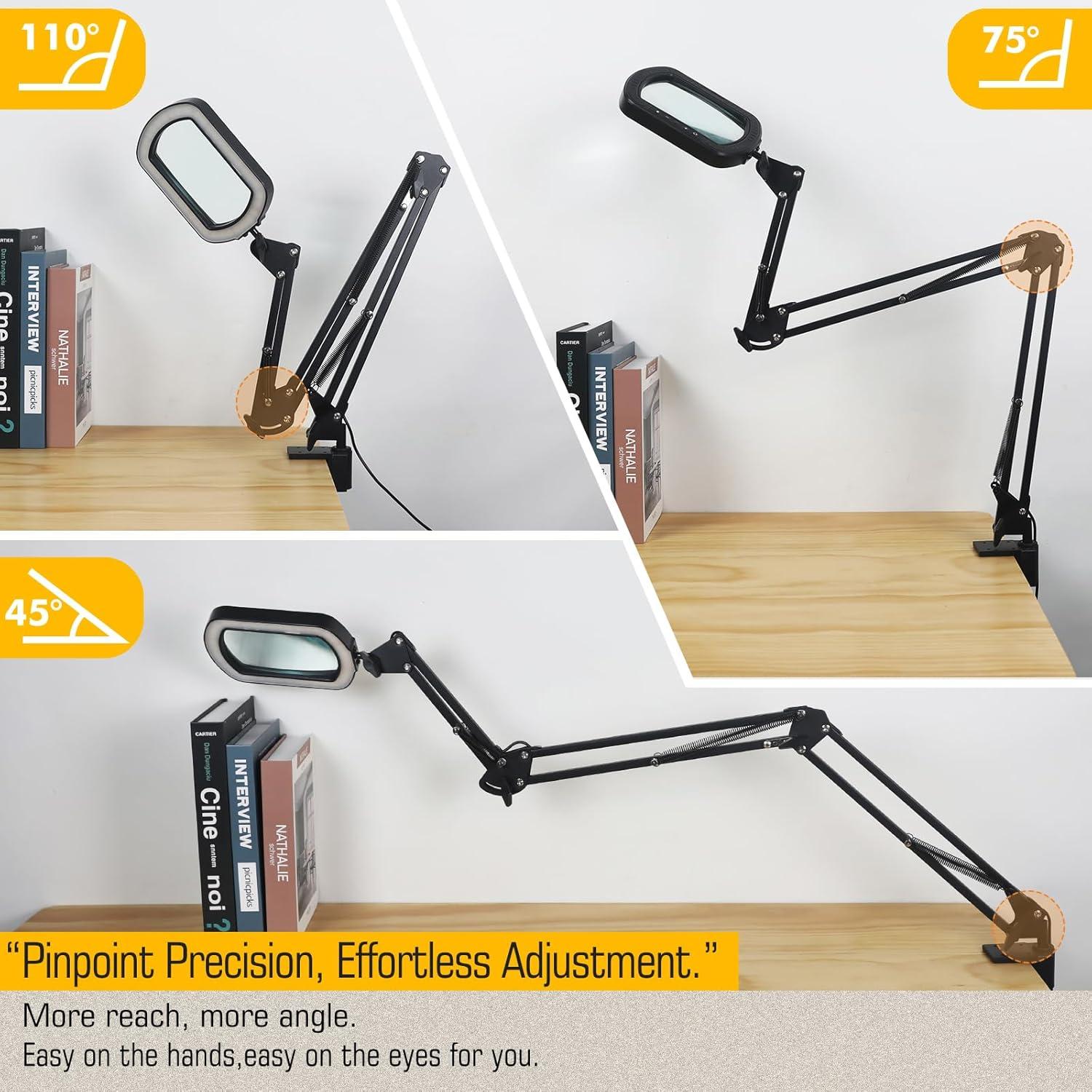 Lupa con Luz NOEVSBIG 10X con Brazo Oscilante y 50 Modos