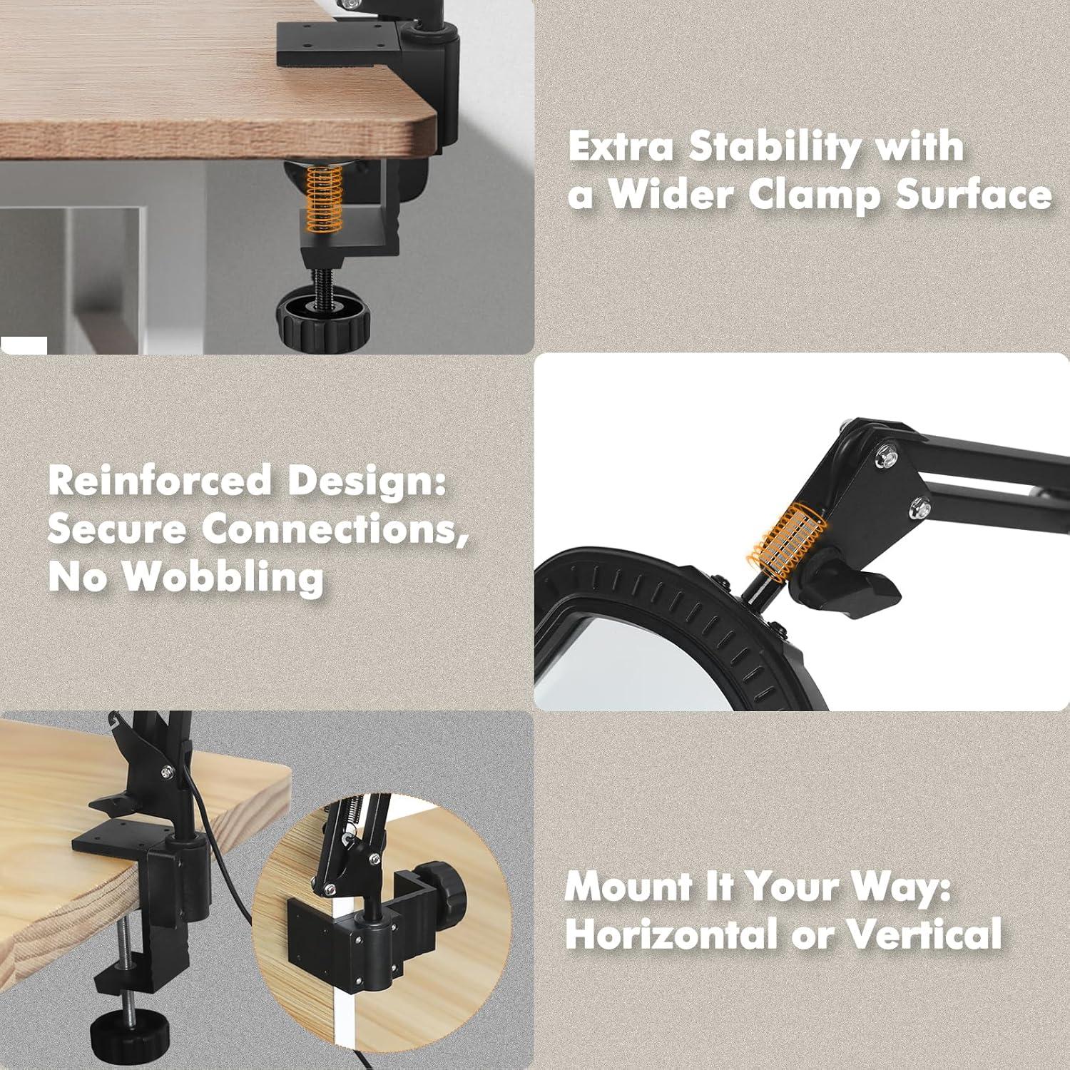 Lupa con Luz NOEVSBIG 10X con Brazo Oscilante y 50 Modos