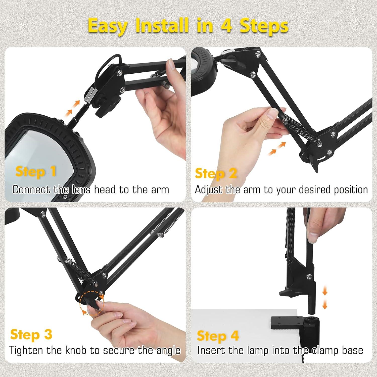 Lupa con Luz NOEVSBIG 10X con Brazo Oscilante y 50 Modos