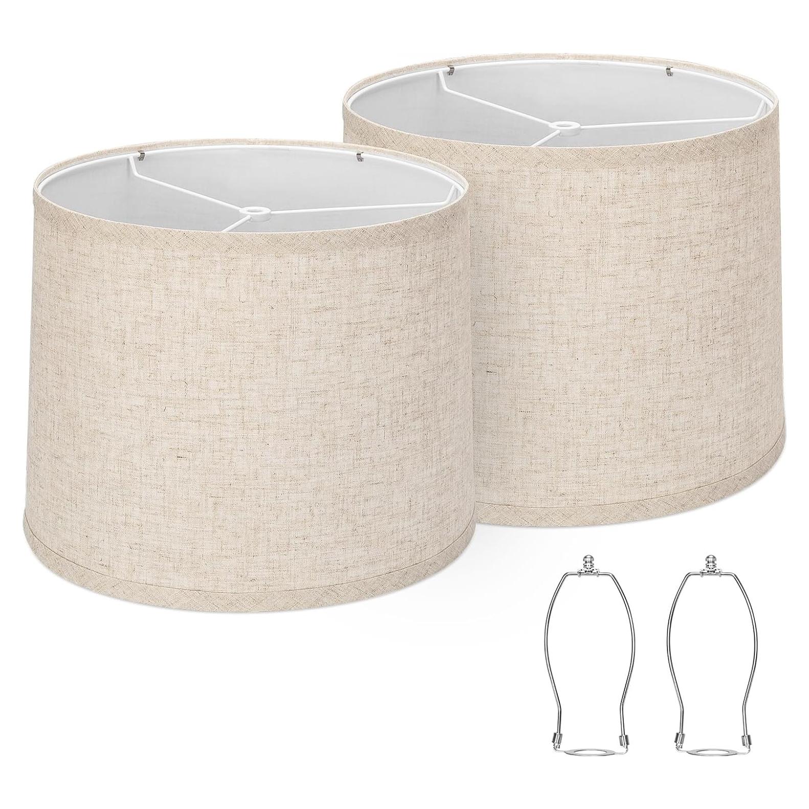 Juego de 2 Pantallas de Lámpara Beige Pueblo Costero 29.5x32 cm