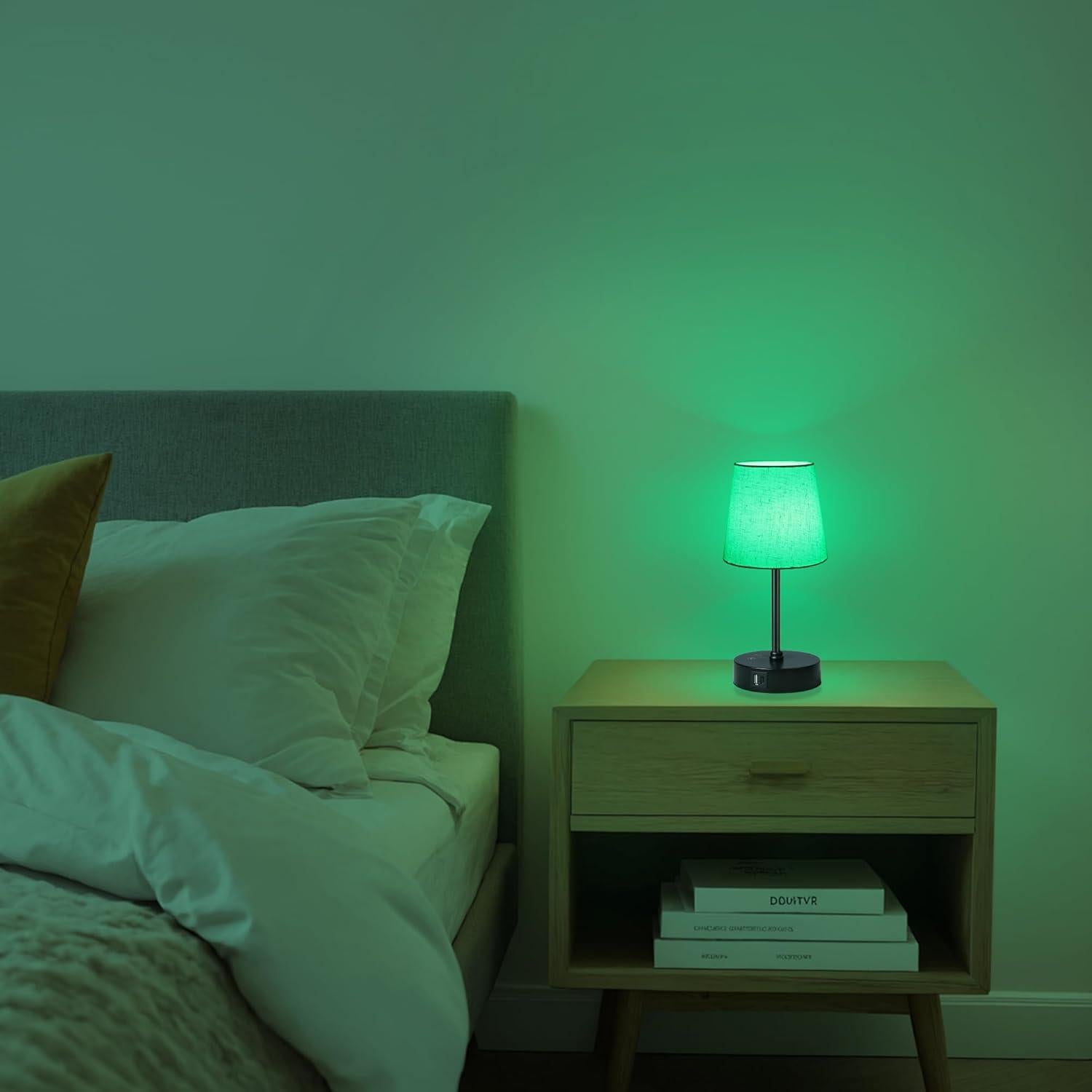 Juego de 2 lámparas de mesa Ascher 29 cm RGB con USB