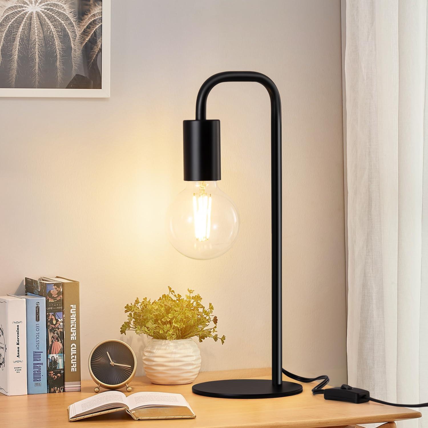 Lámpara de Mesa Industrial Iporovon E26 Negra 34cm