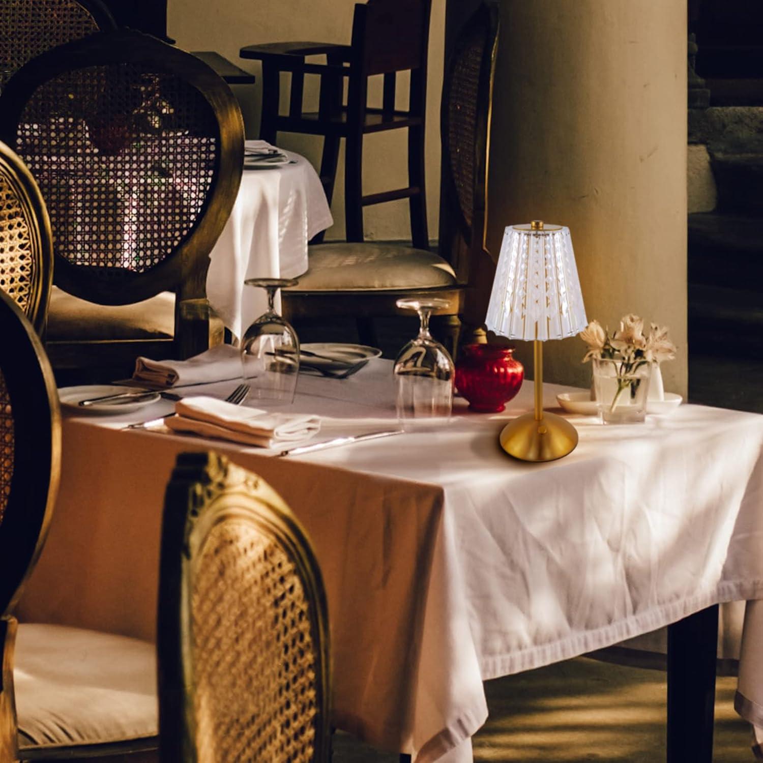 Lámpara de Mesa Inalámbrica Amingulry Dorada 30cm LED Táctil