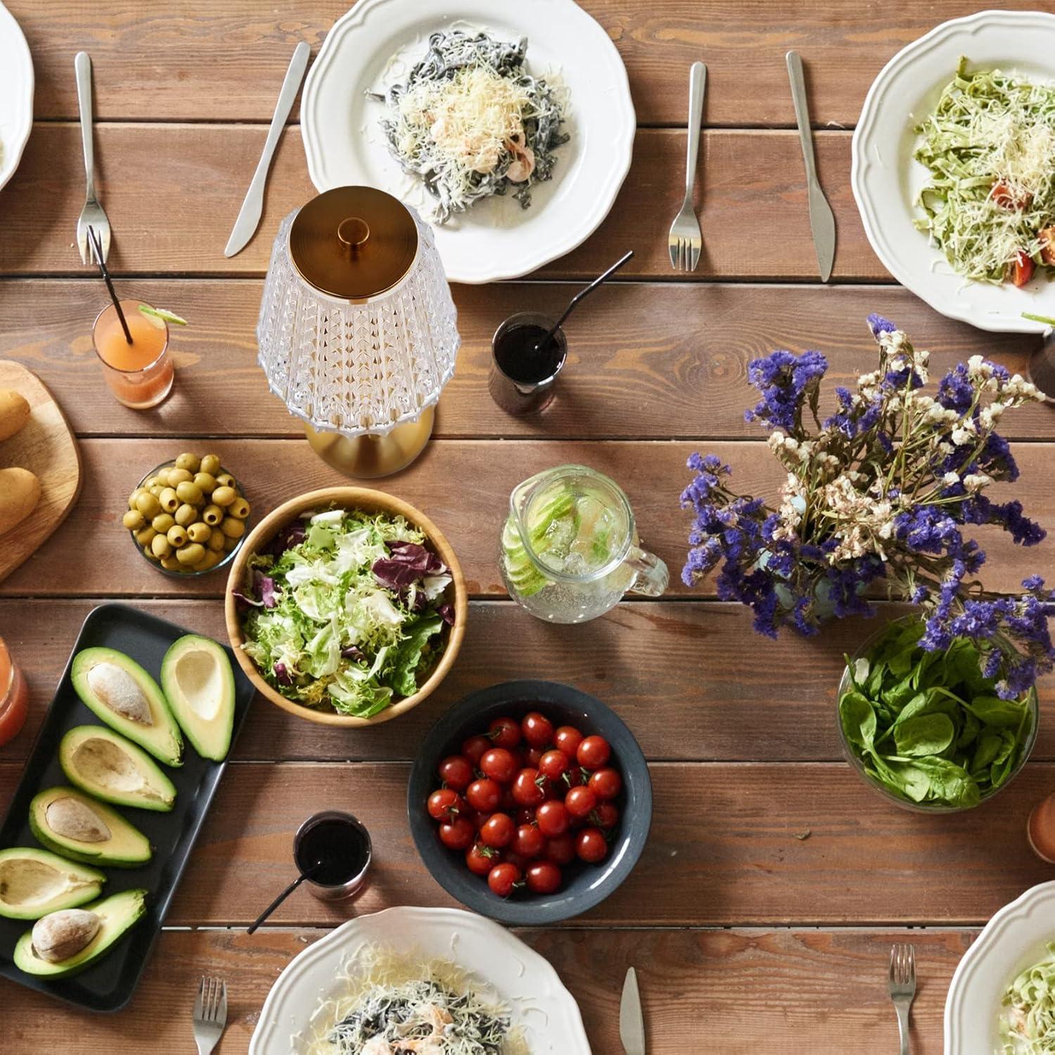 Lámpara de Mesa Inalámbrica Amingulry Dorada 30cm LED Táctil