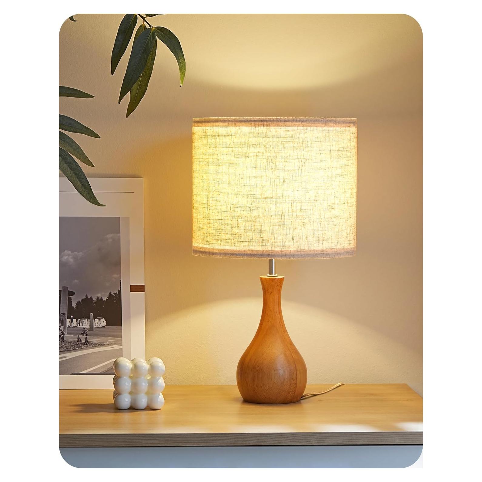 Lámpara de Mesa GOEBLESON LE09TL05 Madera Beige 35.8 cm