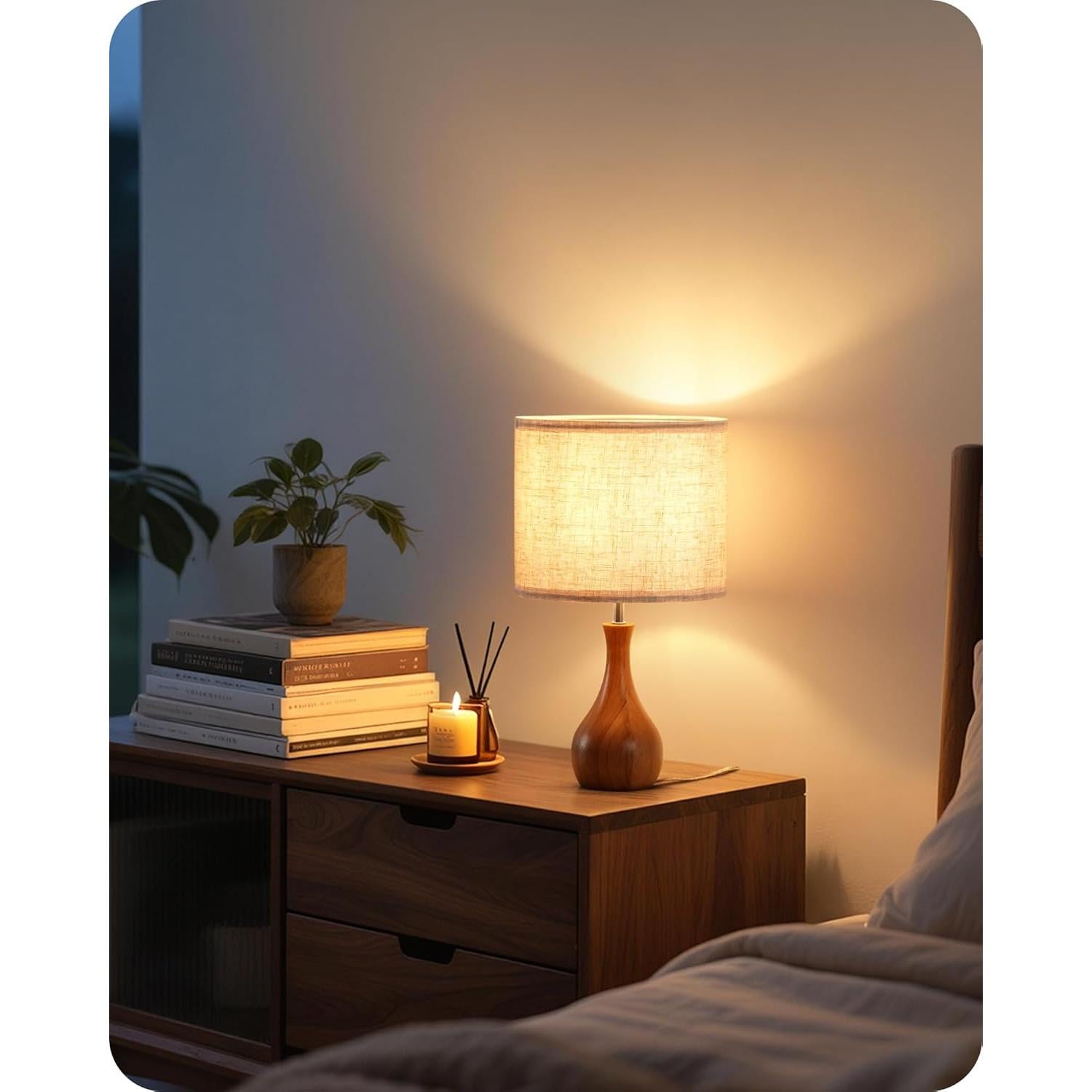 Lámpara de Mesa GOEBLESON LE09TL05 Madera Beige 35.8 cm