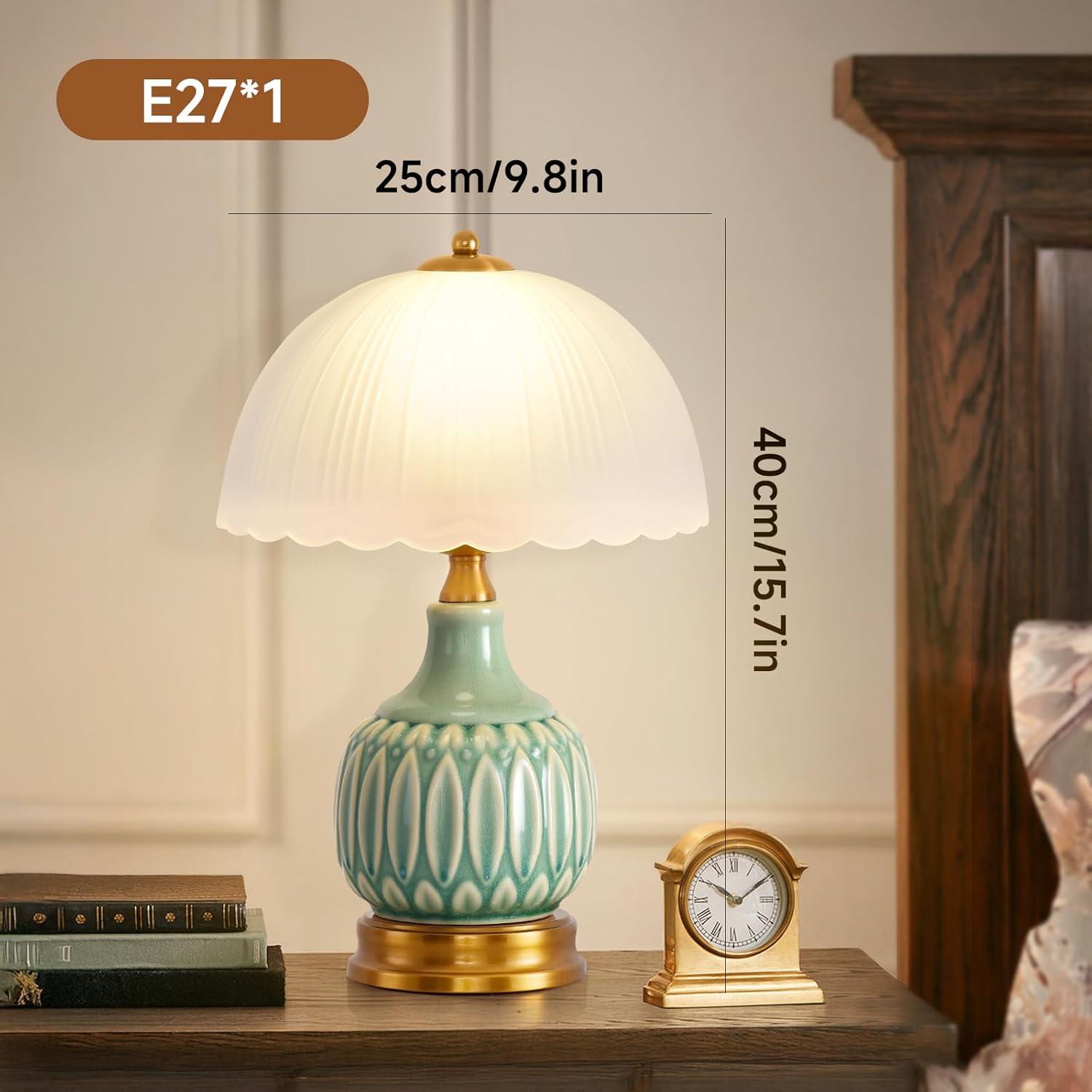 Lámpara de mesa retro cerámica 40.6 cm LED 3 colores