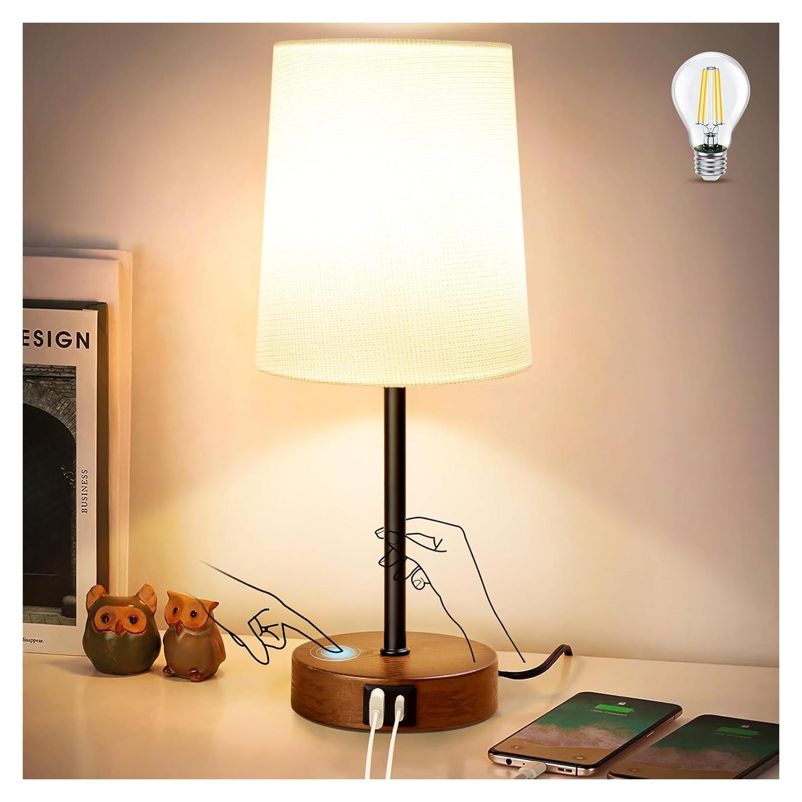 Lámpara de Noche LuxeBeam RS2135-TLN USB y Tipo-C Regulable