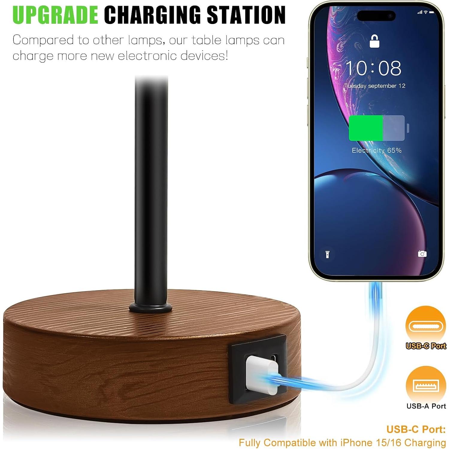 Lámpara de Noche LuxeBeam RS2135-TLN USB y Tipo-C Regulable