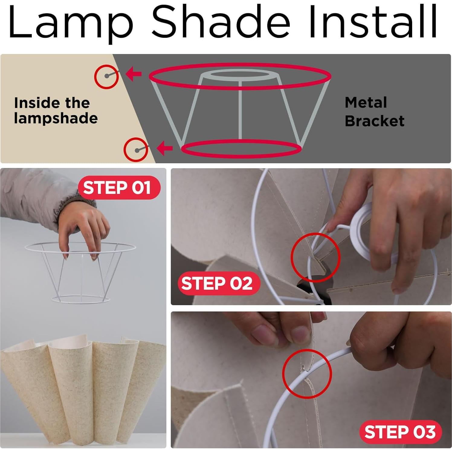 Lámpara de Mesa KUNJOULAM Pequeña 56 cm Pantalla Paraguas