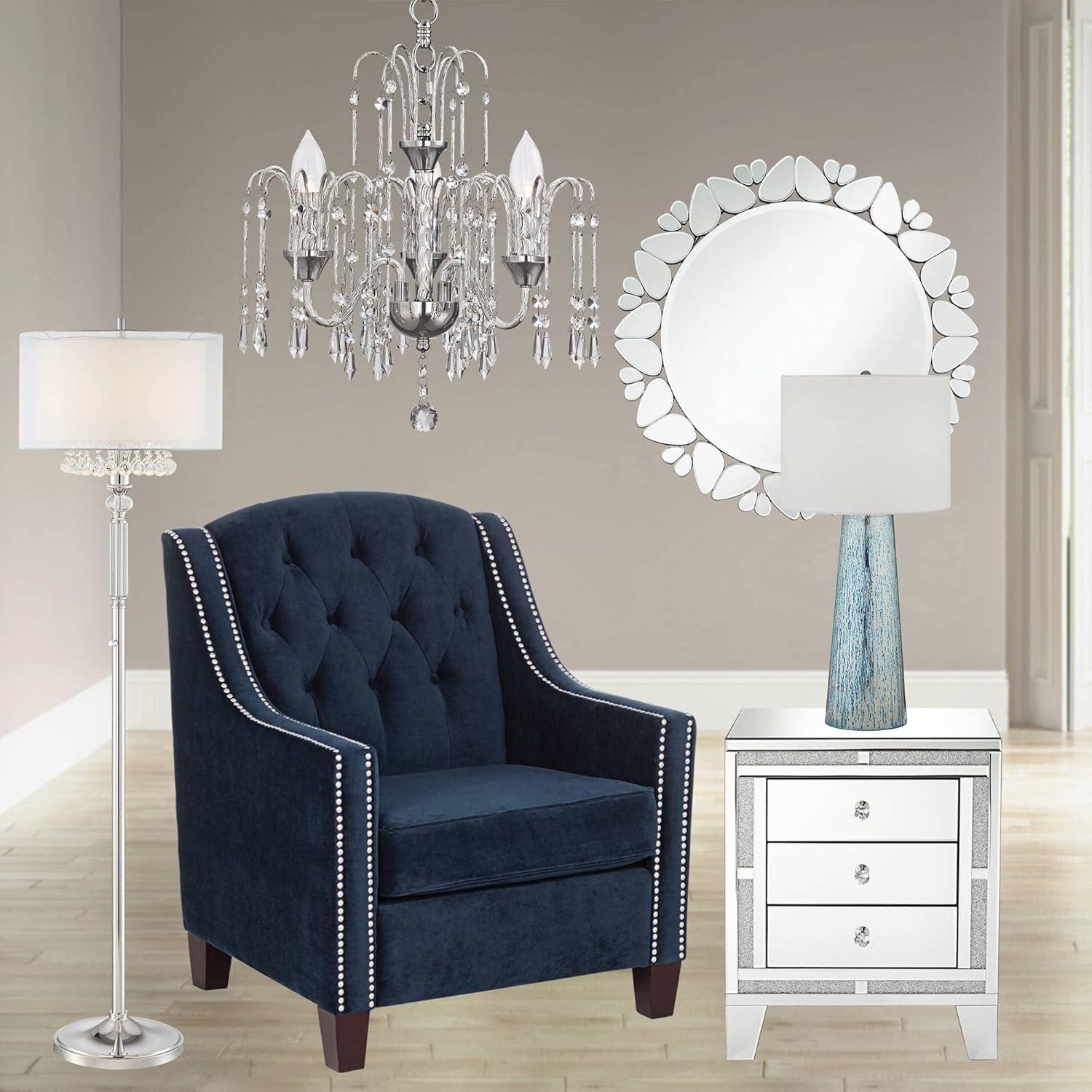 Lámpara de Mesa 360 Iluminación Vidrio Mercurio Azul 76.2 cm