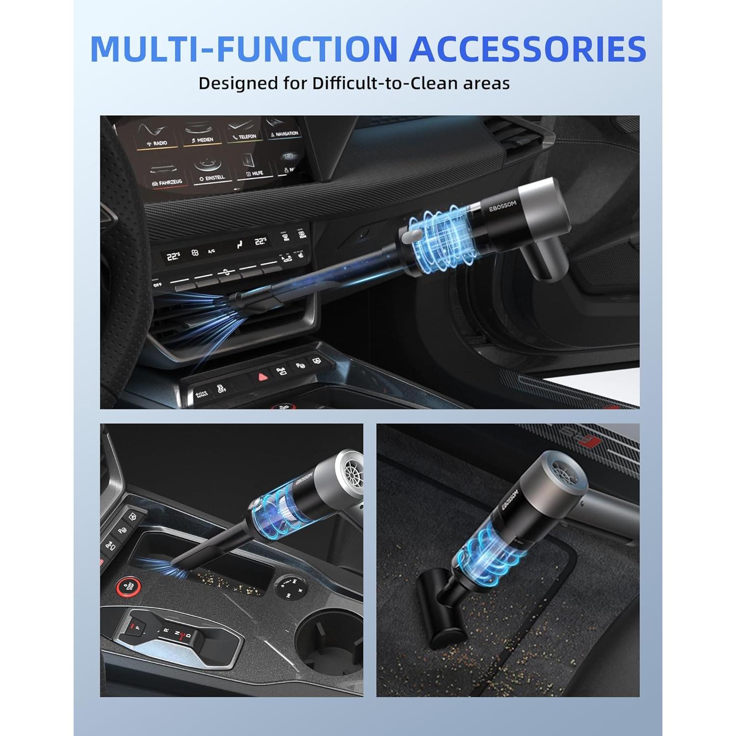 Aspiradora de Coche Portátil EBOSSOM V9 Ultra 4 en 1 17000Pa