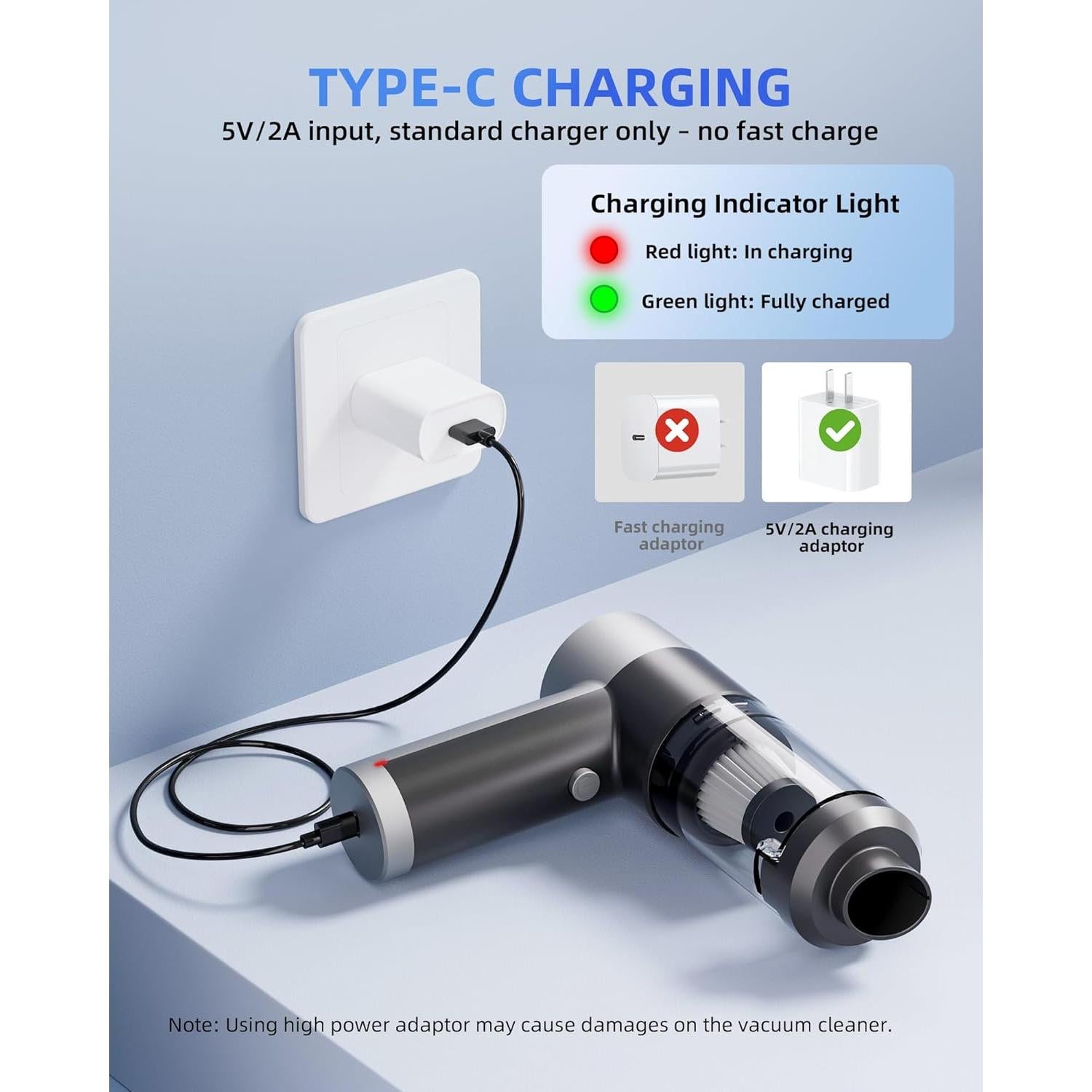 Aspiradora de Coche Portátil EBOSSOM V9 Ultra 4 en 1 17000Pa