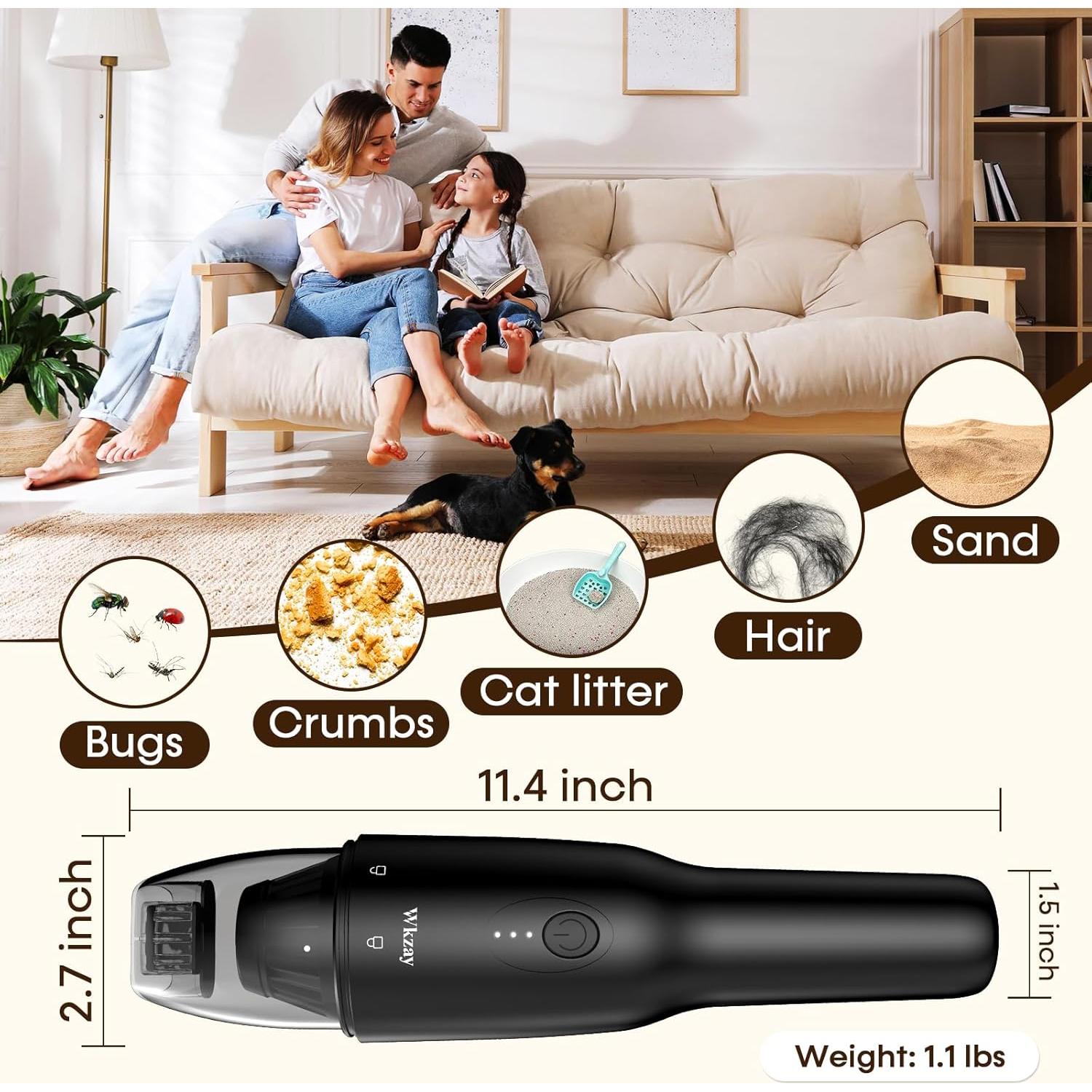 Aspiradora de Mano Inalámbrica Wkzay DW198 16000 Pa HEPA