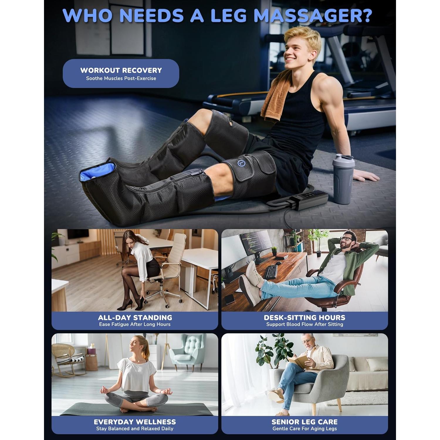 Masajeador de Piernas MUSUGY con Calor y Compresión - 6 Modos