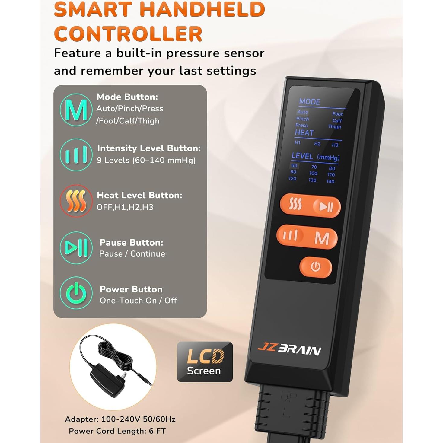 Masajeador de Piernas con Calor y Compresión Xiamen FE-7229