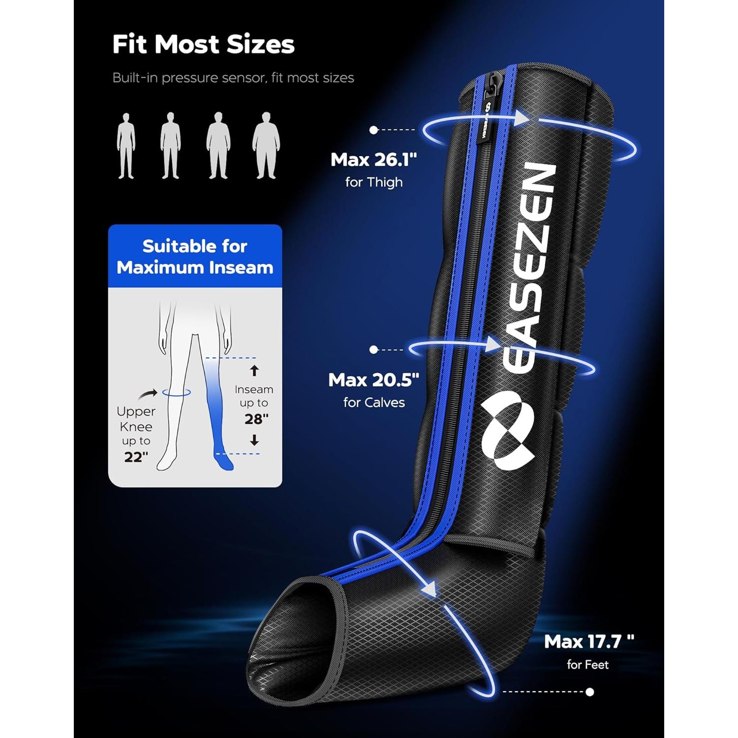 Masajeador de Compresión de Piernas EaseZen FE-7204B 6 Modos