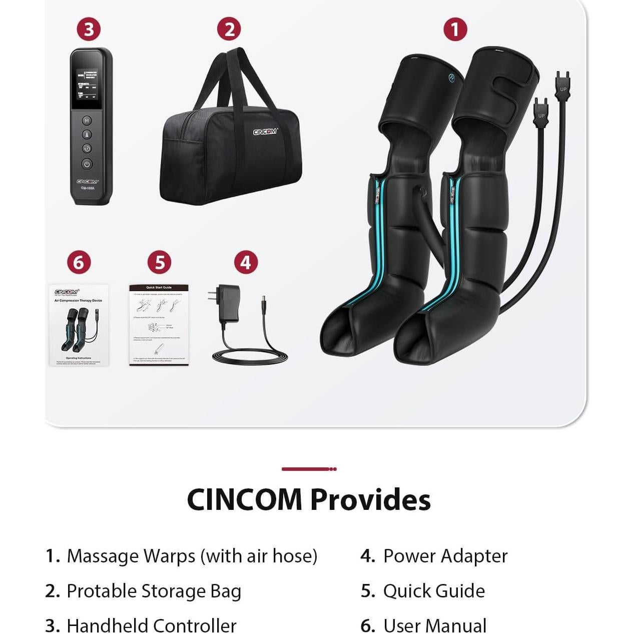 Masajeador de Piernas CINCOM CM-105A para Circulación y Alivio