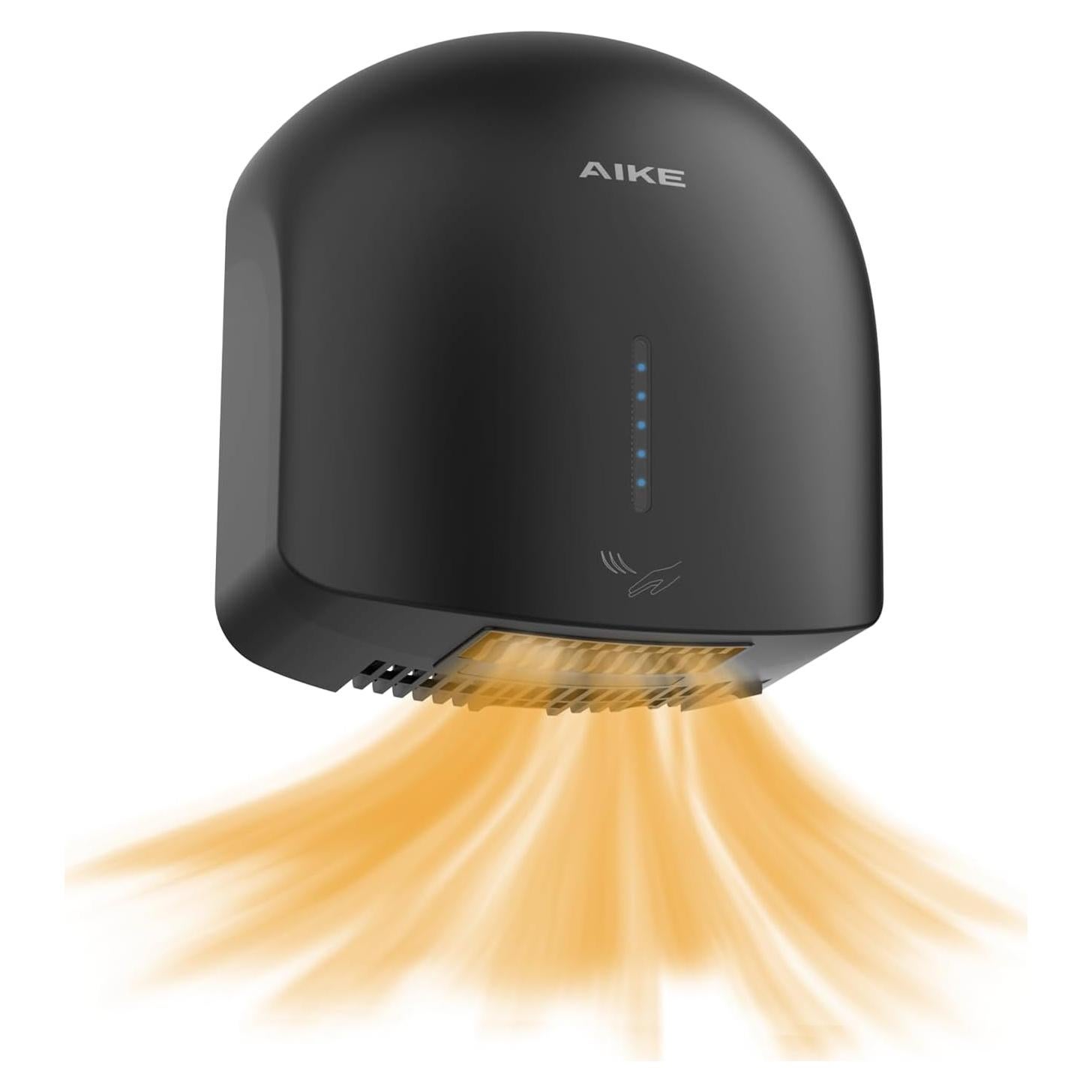 Secador de Manos AIKE AK2637 Templado Bajo Ruido 1500W Negro