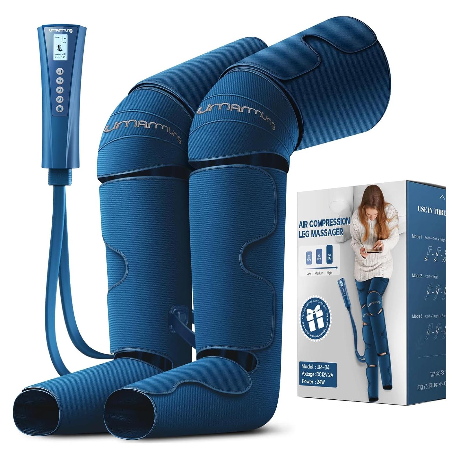 Masajeador de Piernas UMARMUNG con Calor y Compresión Ajustable